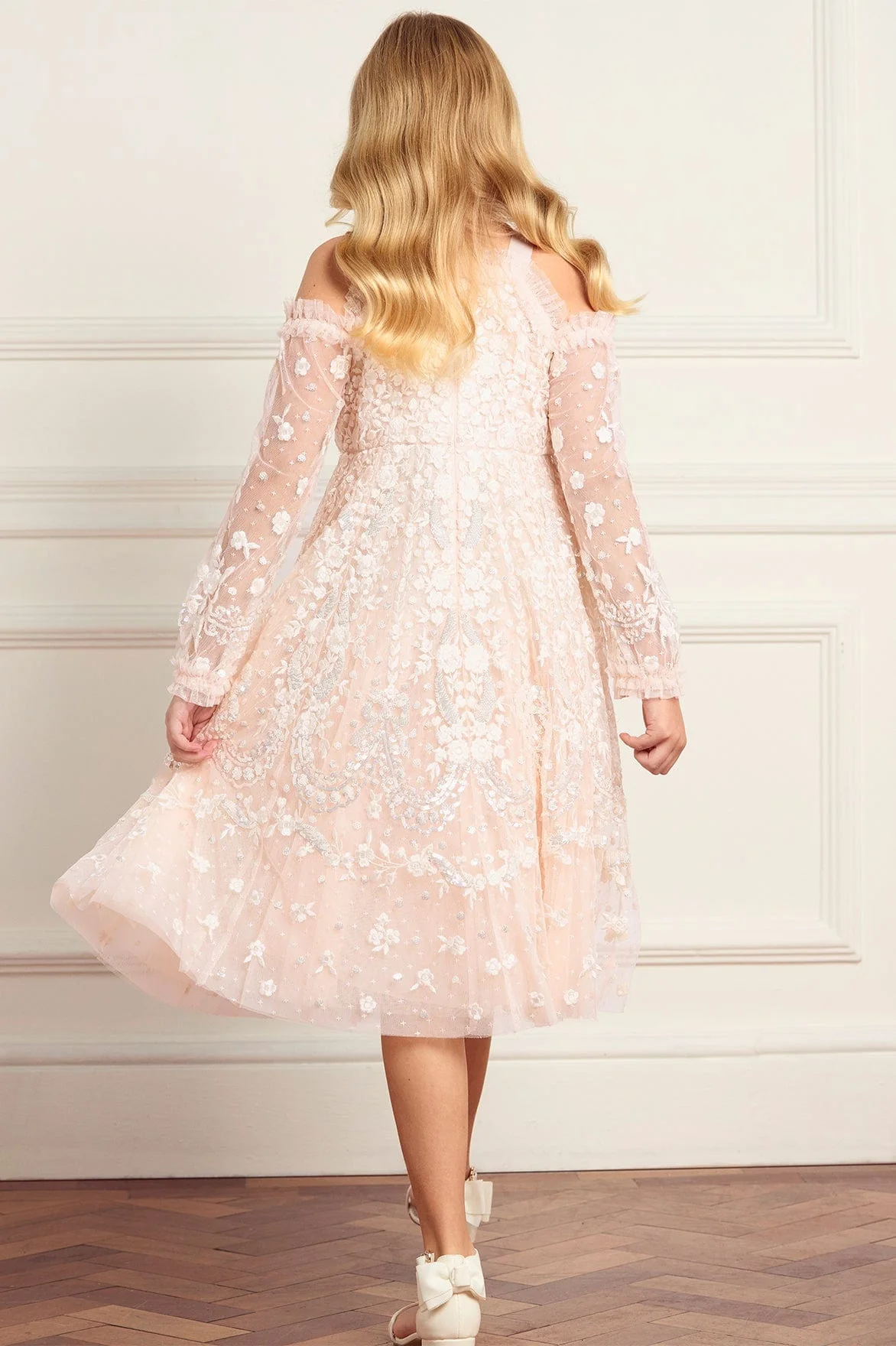 Adeline Off-Shoulder Kids Dress - Image 4