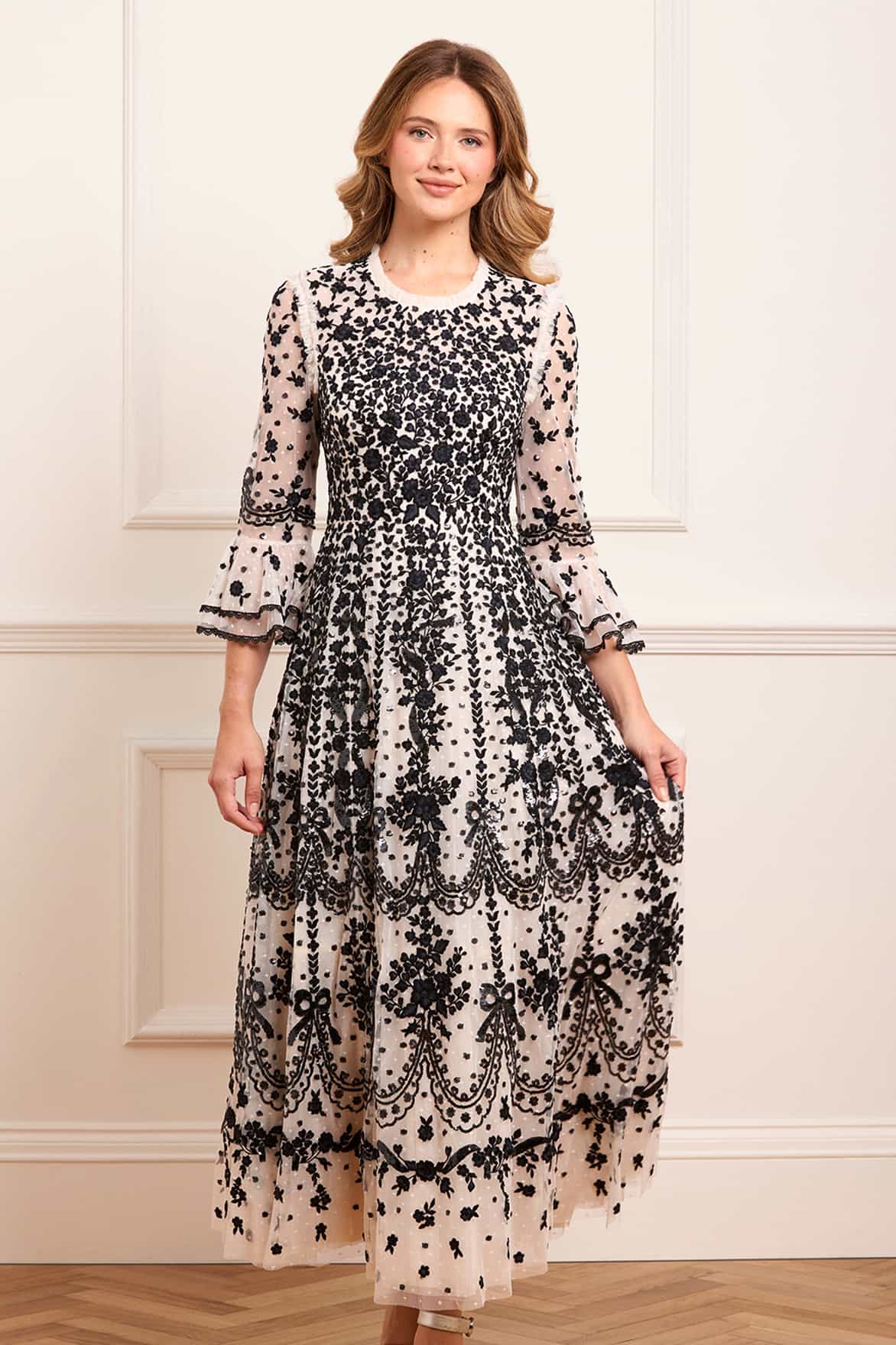 Adeline Round Neck Ankle Gown