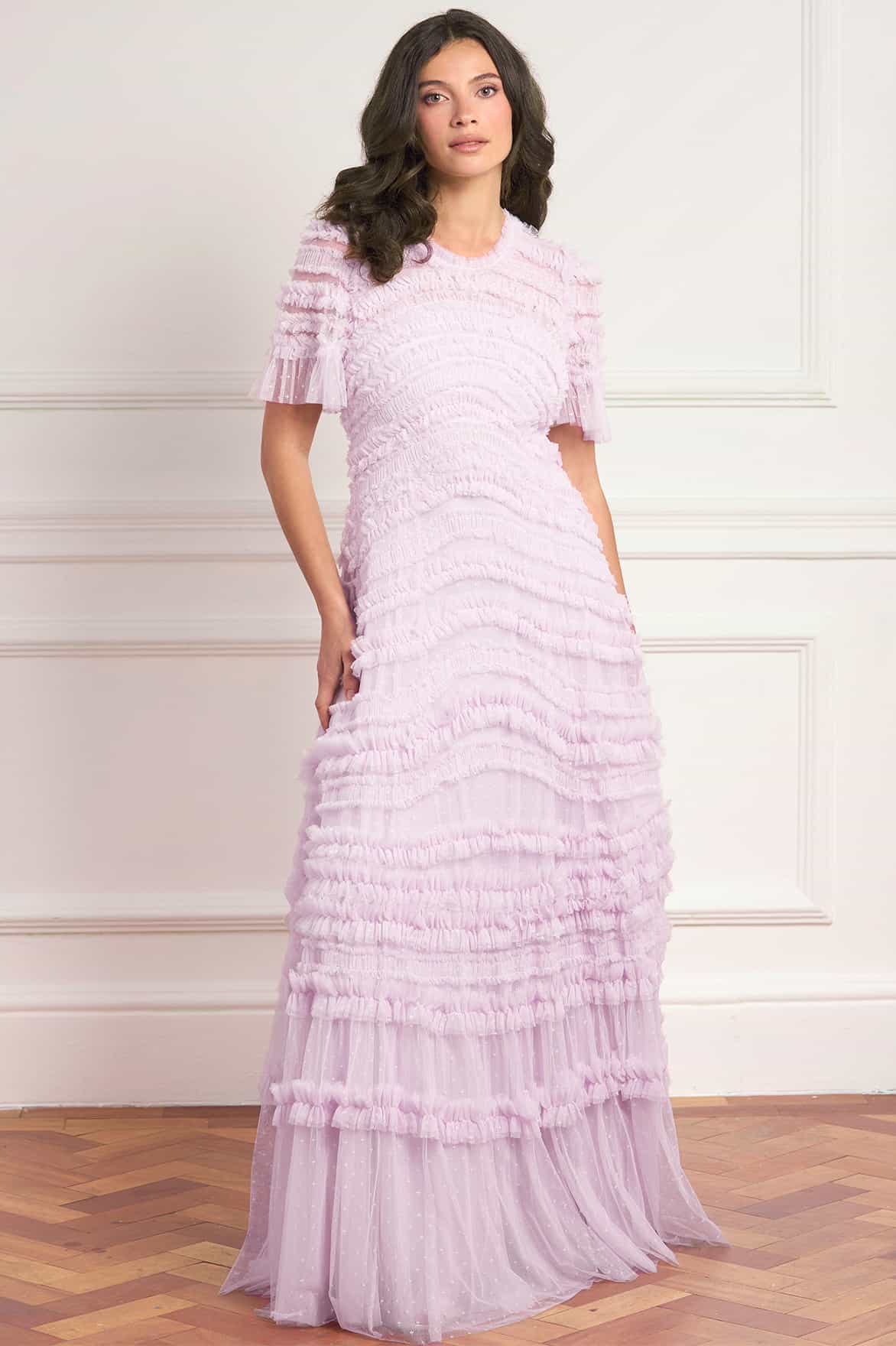 Amara Round Neck Ruffle Gown - Image 3