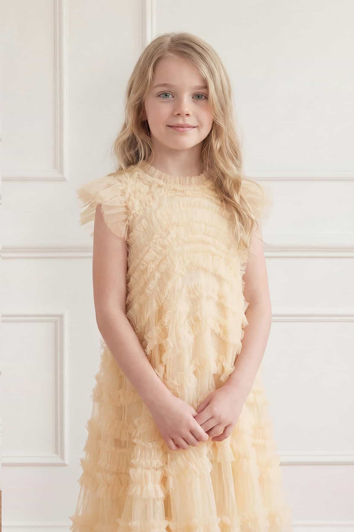 Amara Ruffle Sleeve Kids Dress - Image 3
