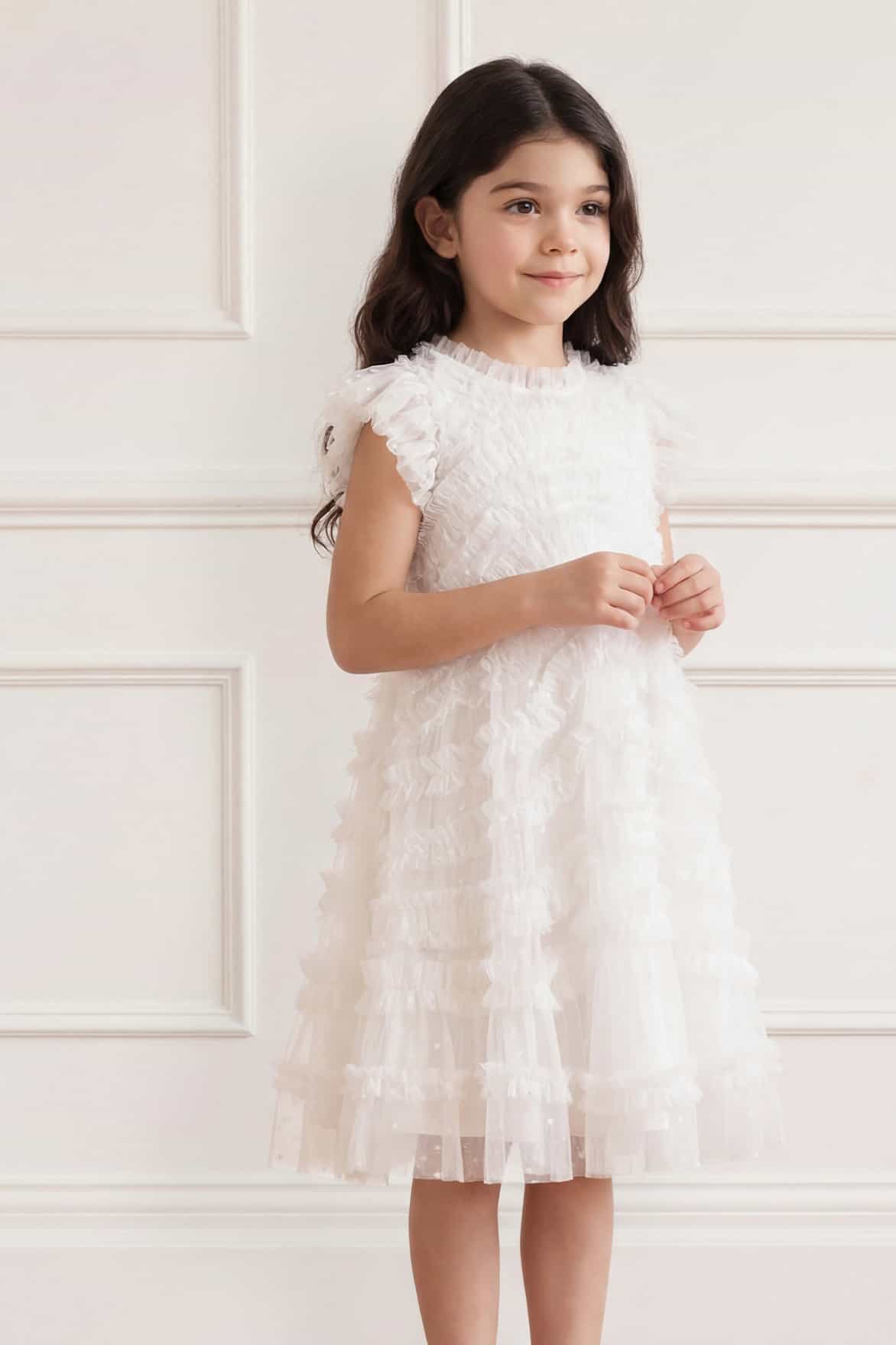 Amara Ruffle Sleeve Kids Dress - Image 3