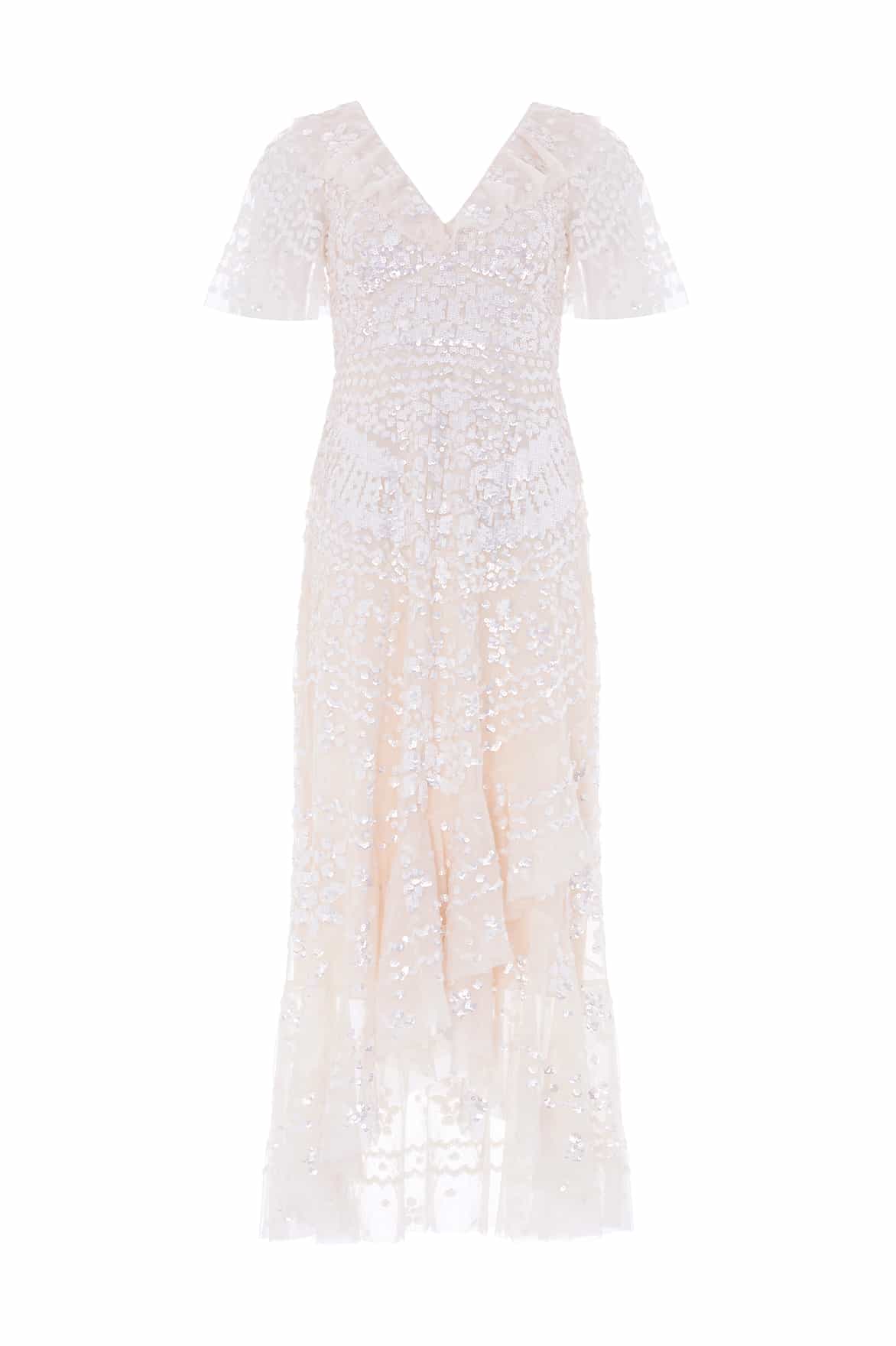 Anais Sequin Frill Ankle Gown - Image 2