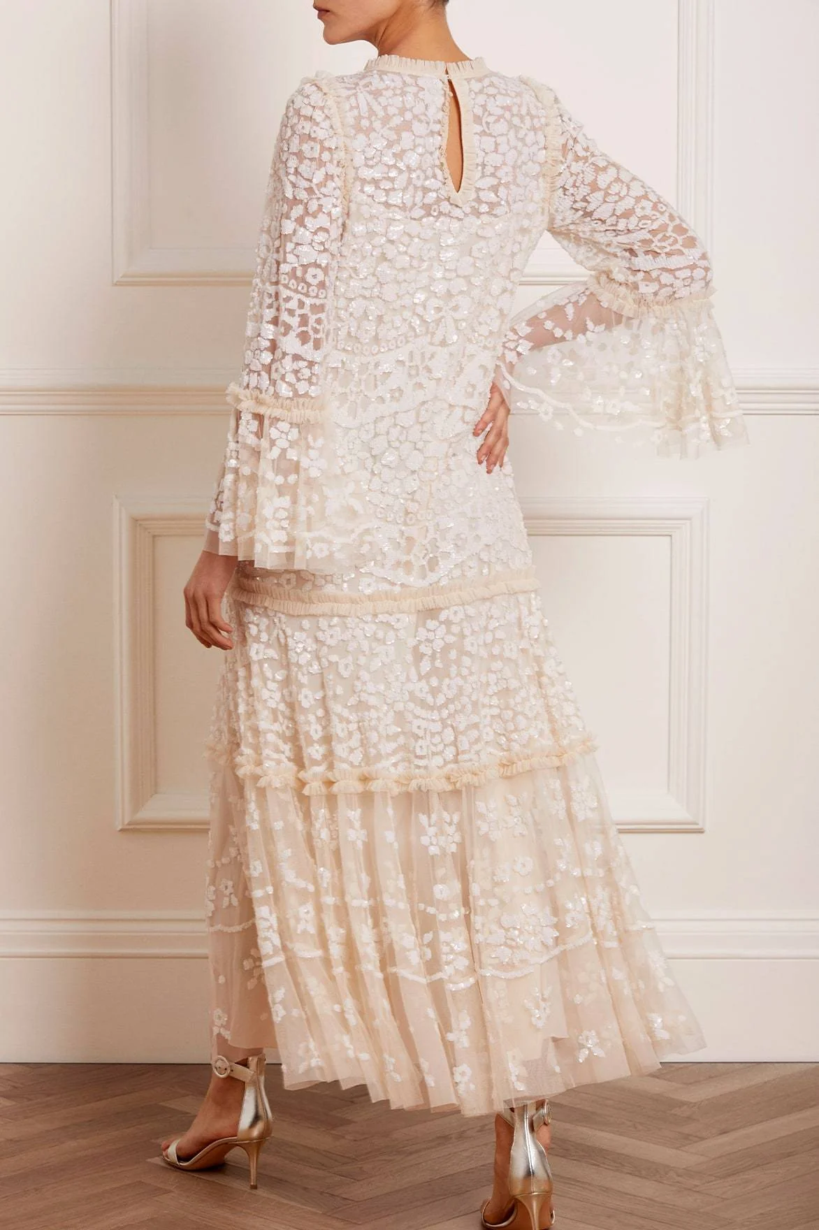 Annie Sequin Tiered Ankle Gown - Image 10