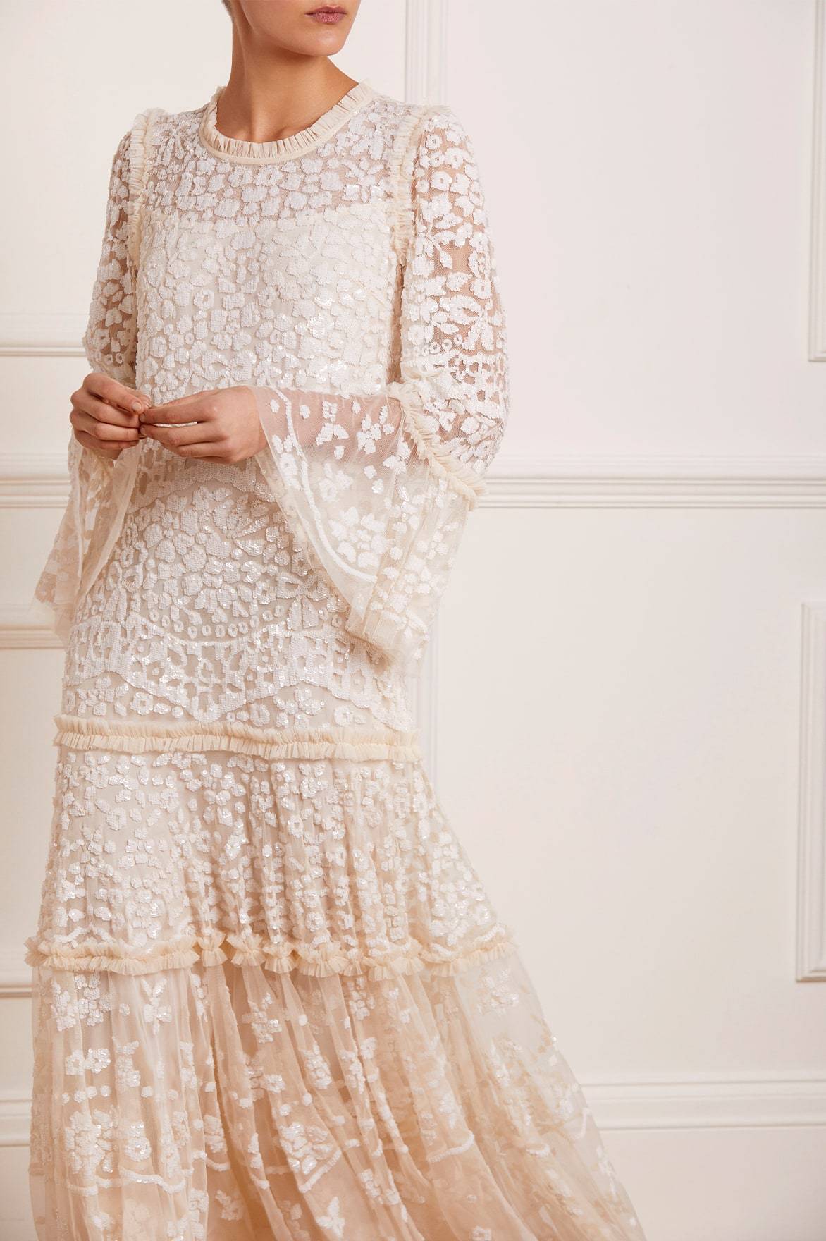 Annie Sequin Tiered Ankle Gown - Image 5