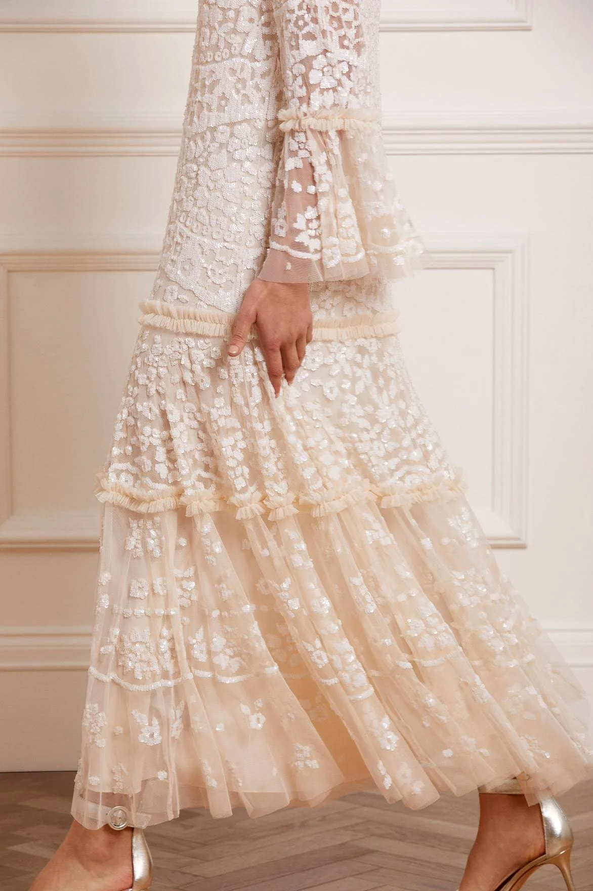 Annie Sequin Tiered Ankle Gown - Image 7