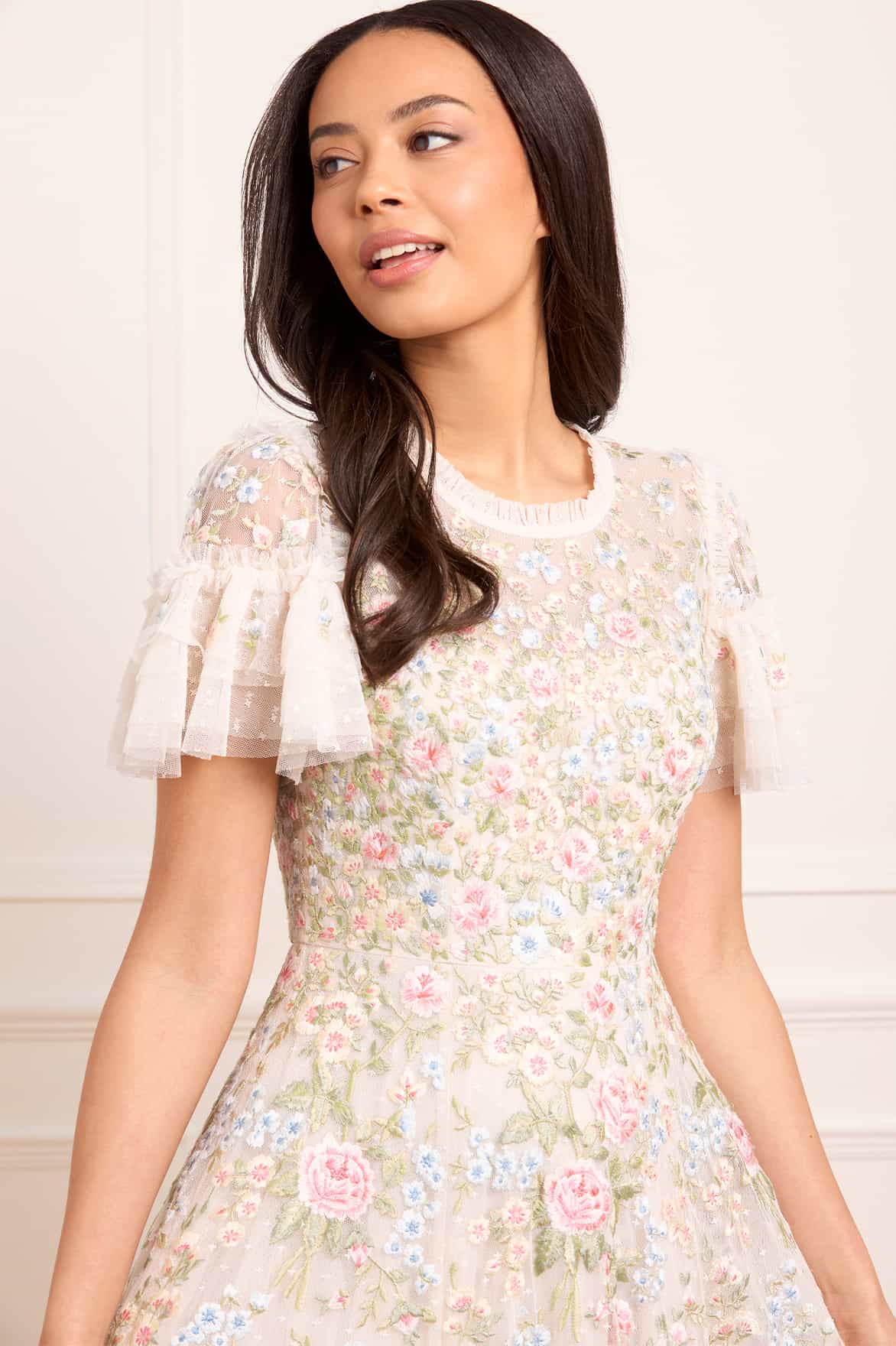 Antoinettes Floral Round Neck Ankle Gown - Image 3