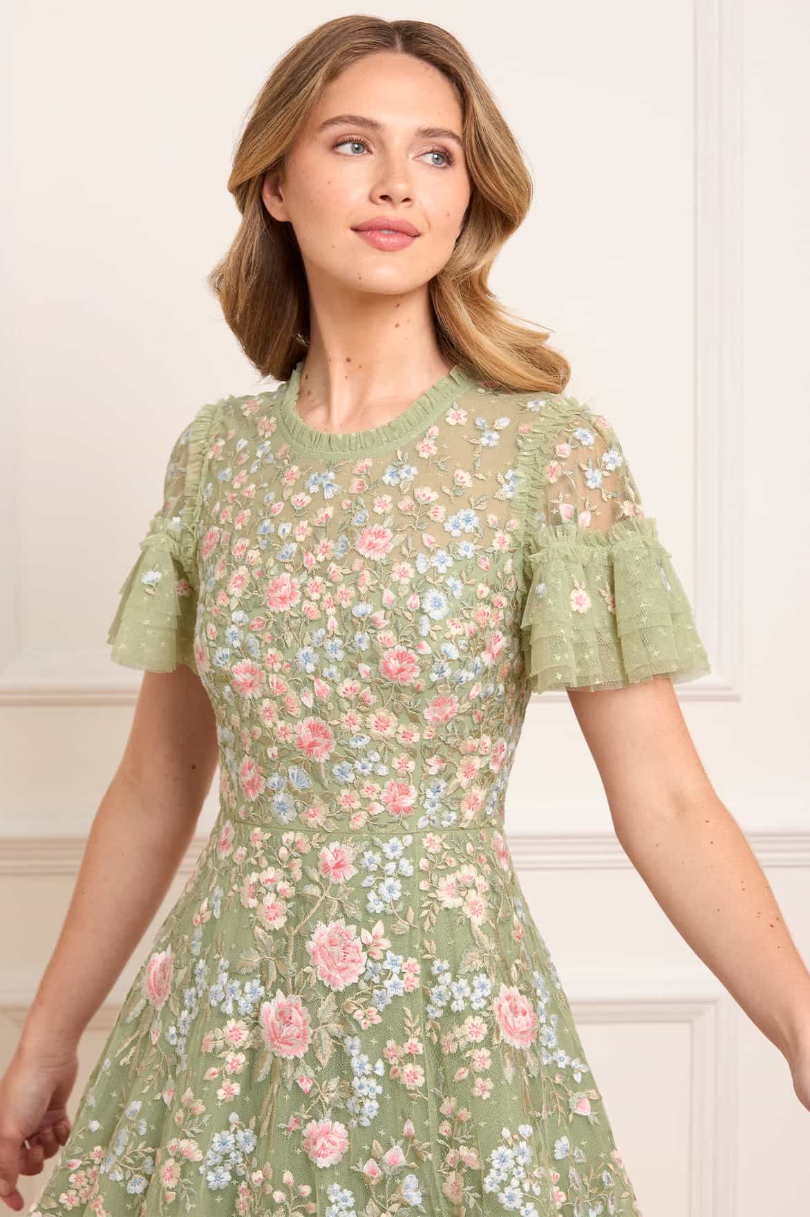 Antoinettes Floral Round Neck Ankle Gown - Image 3