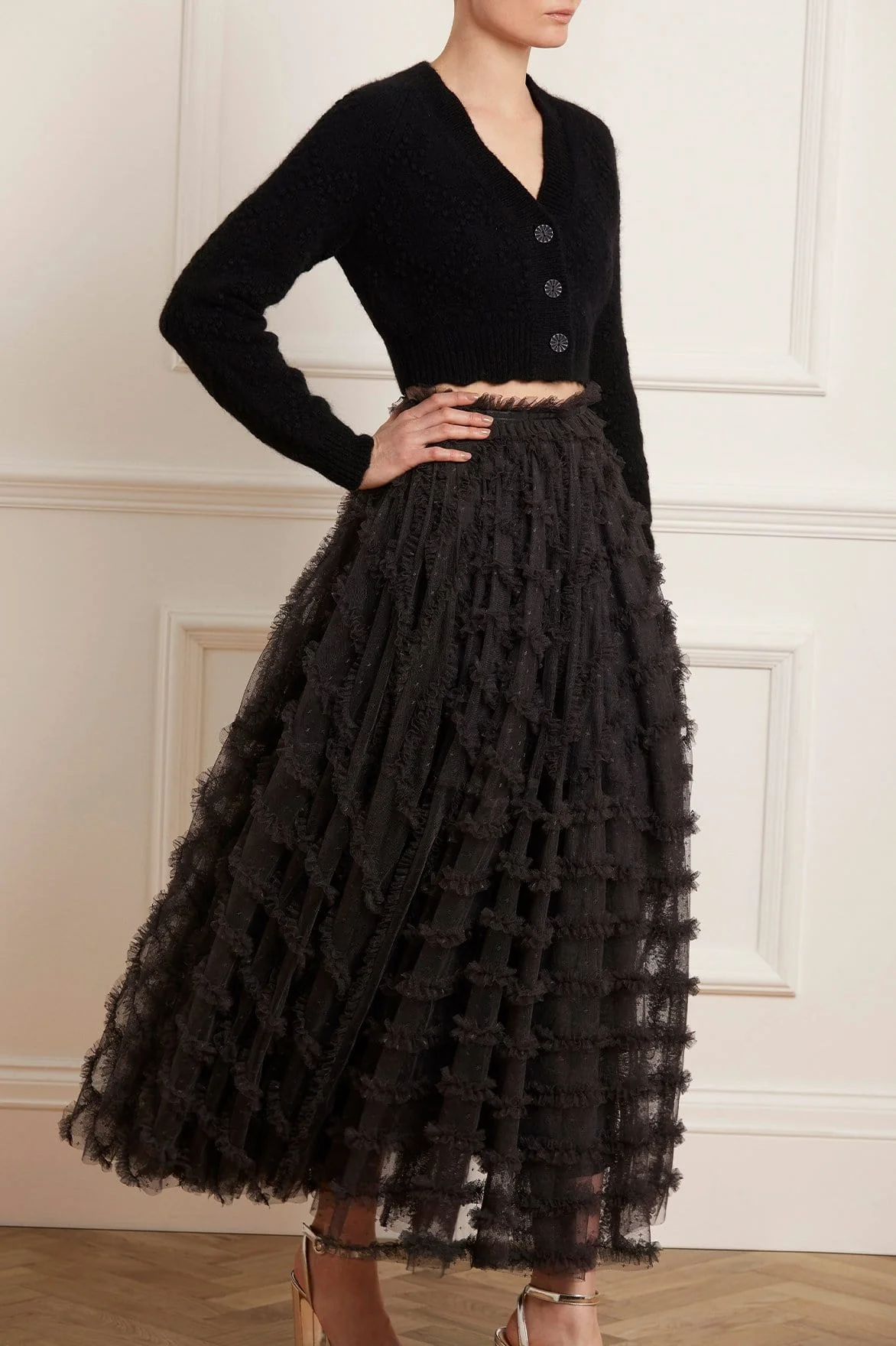 Bow Stitch Cropped Cardigan - Image 4