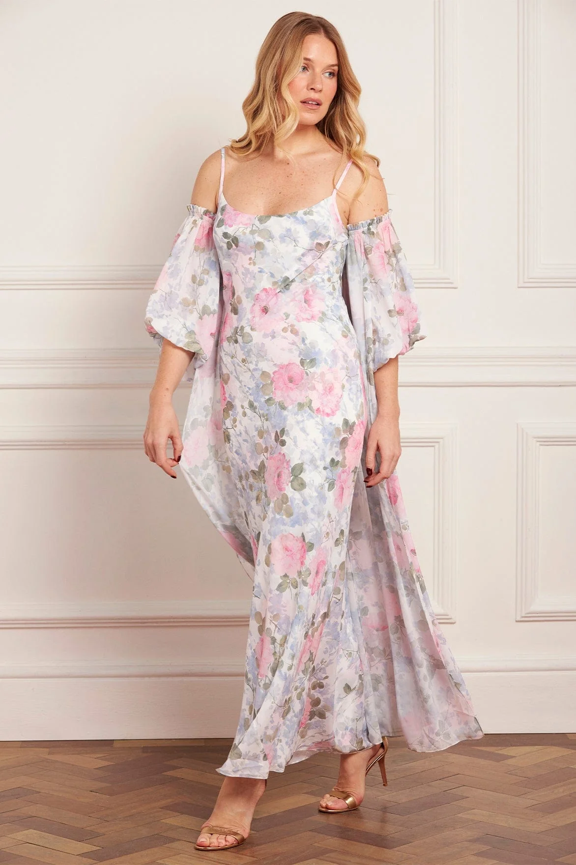 Camille's Garden Azeline Chiffon Off-Shoulder Cape - Image 2