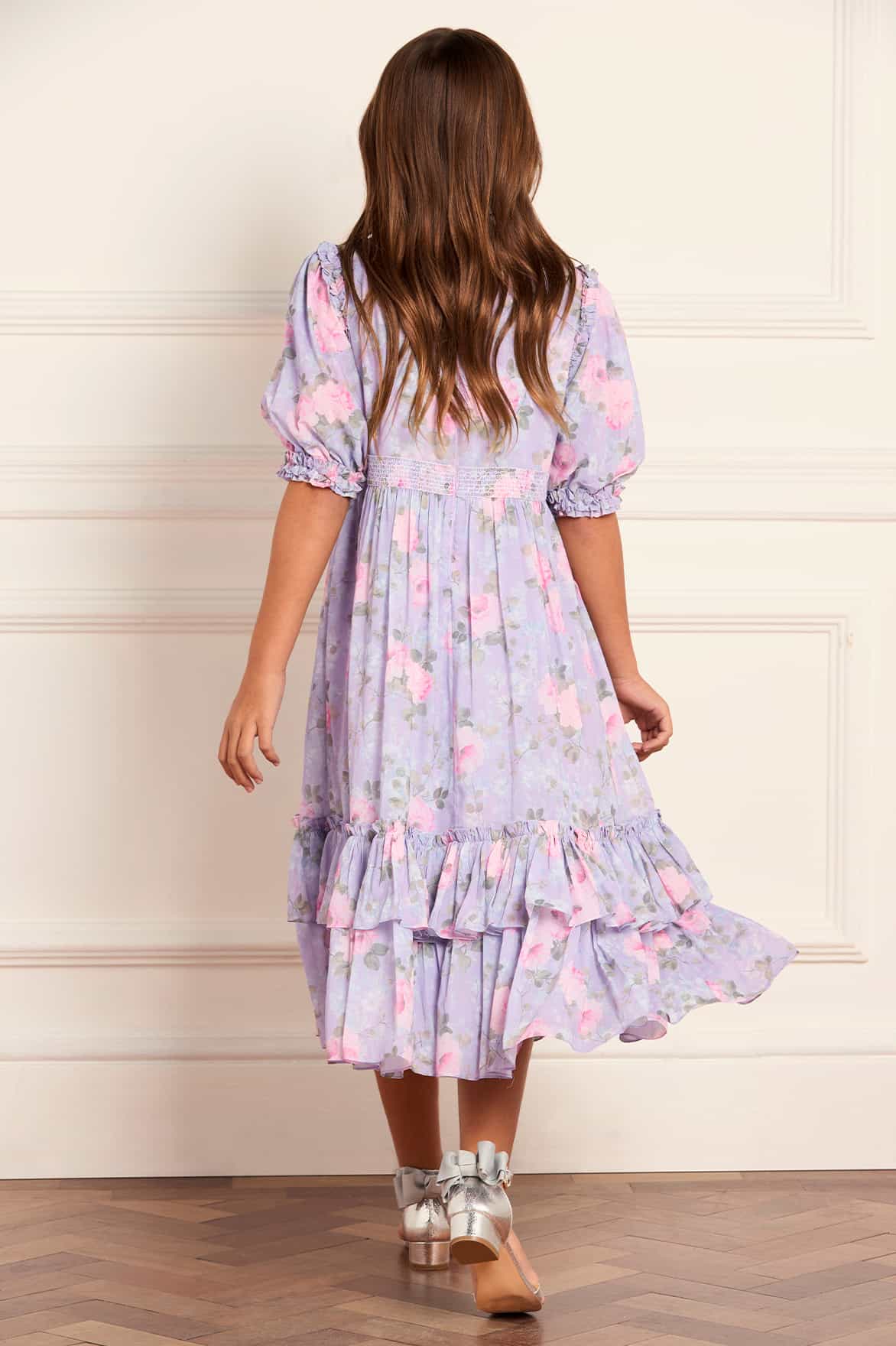 Camille's Garden Chiffon Smocked Kids Dress - Image 3