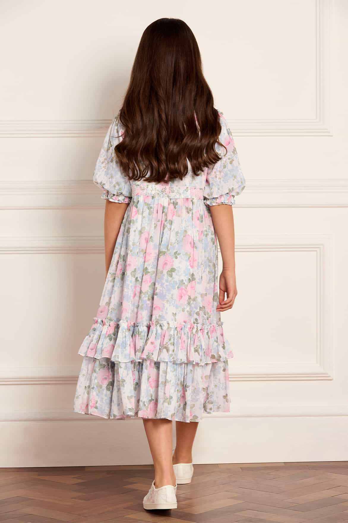 Camille's Garden Chiffon Smocked Kids Dress - Image 3