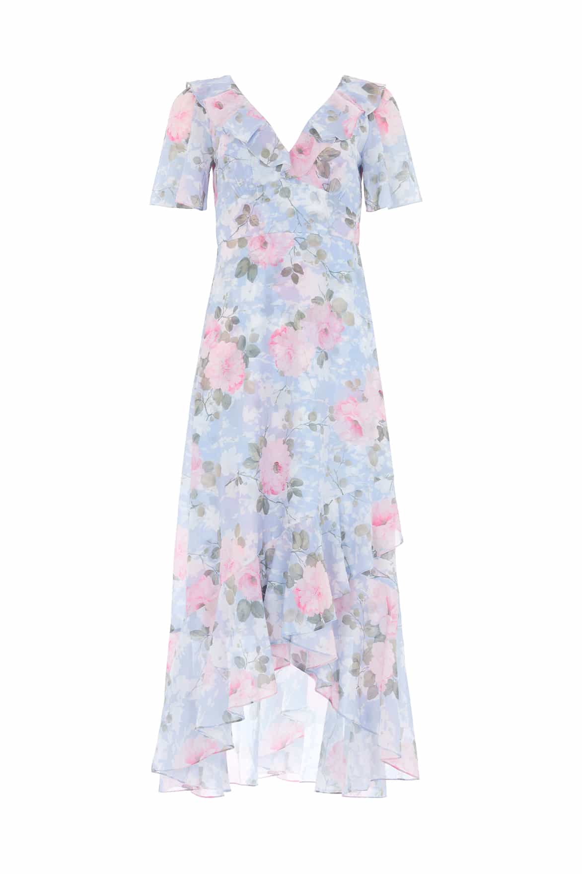 Camille's Garden Chiffon V-Neck Ankle Gown - Image 2