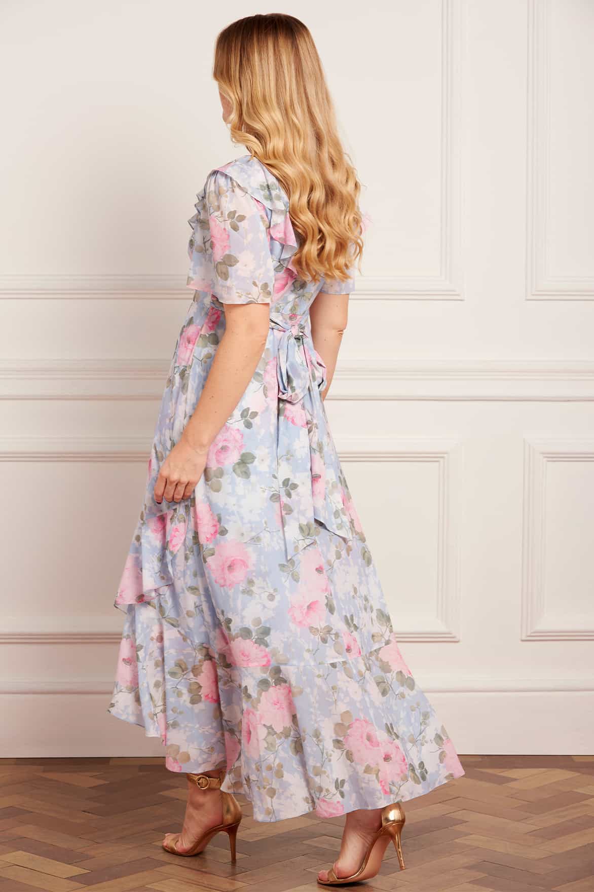 Camille's Garden Chiffon V-Neck Ankle Gown - Image 5