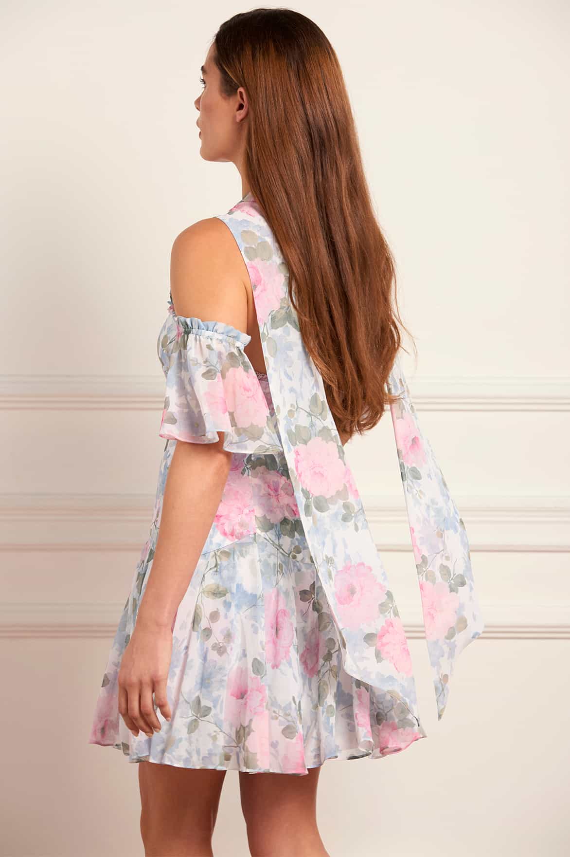 Camille's Garden Georgette Halter-Neck Micro Mini Dress - Image 6