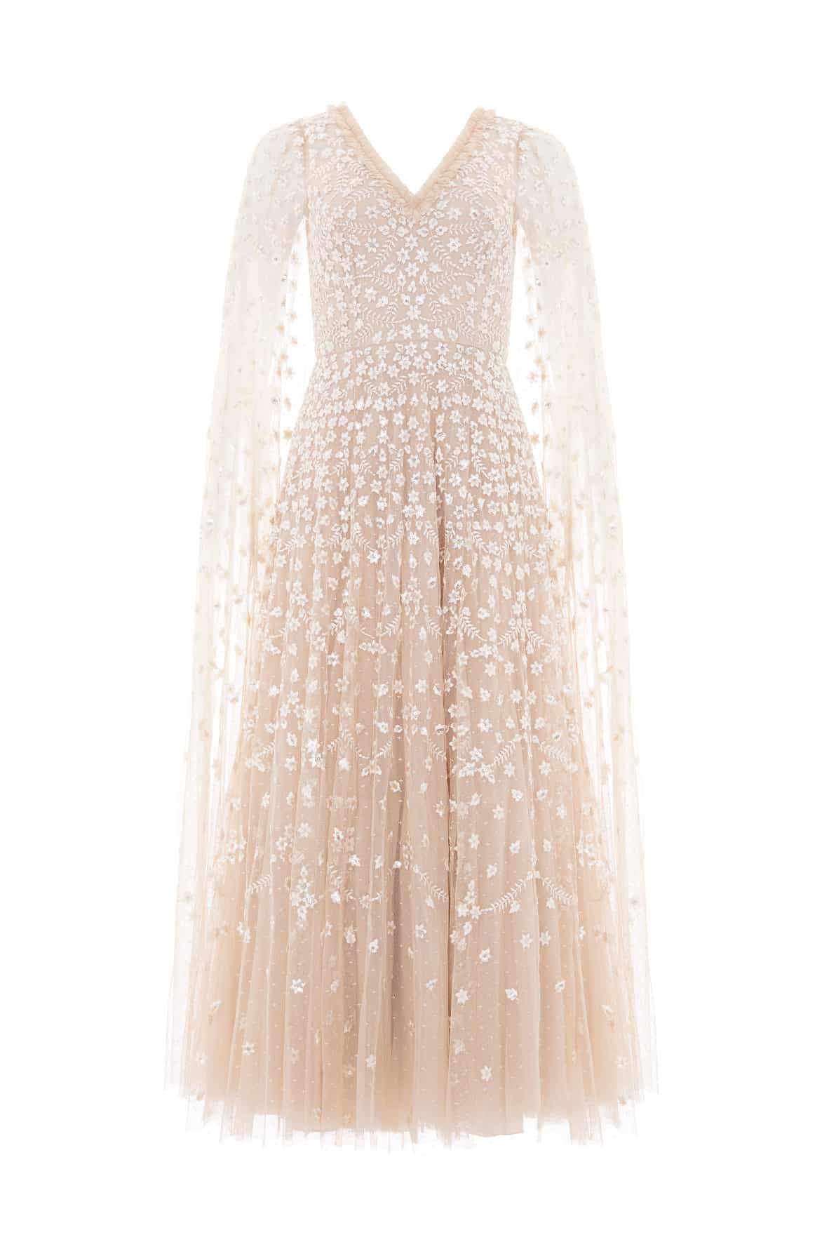Clover Cape Sleeve Ankle Gown - Image 3