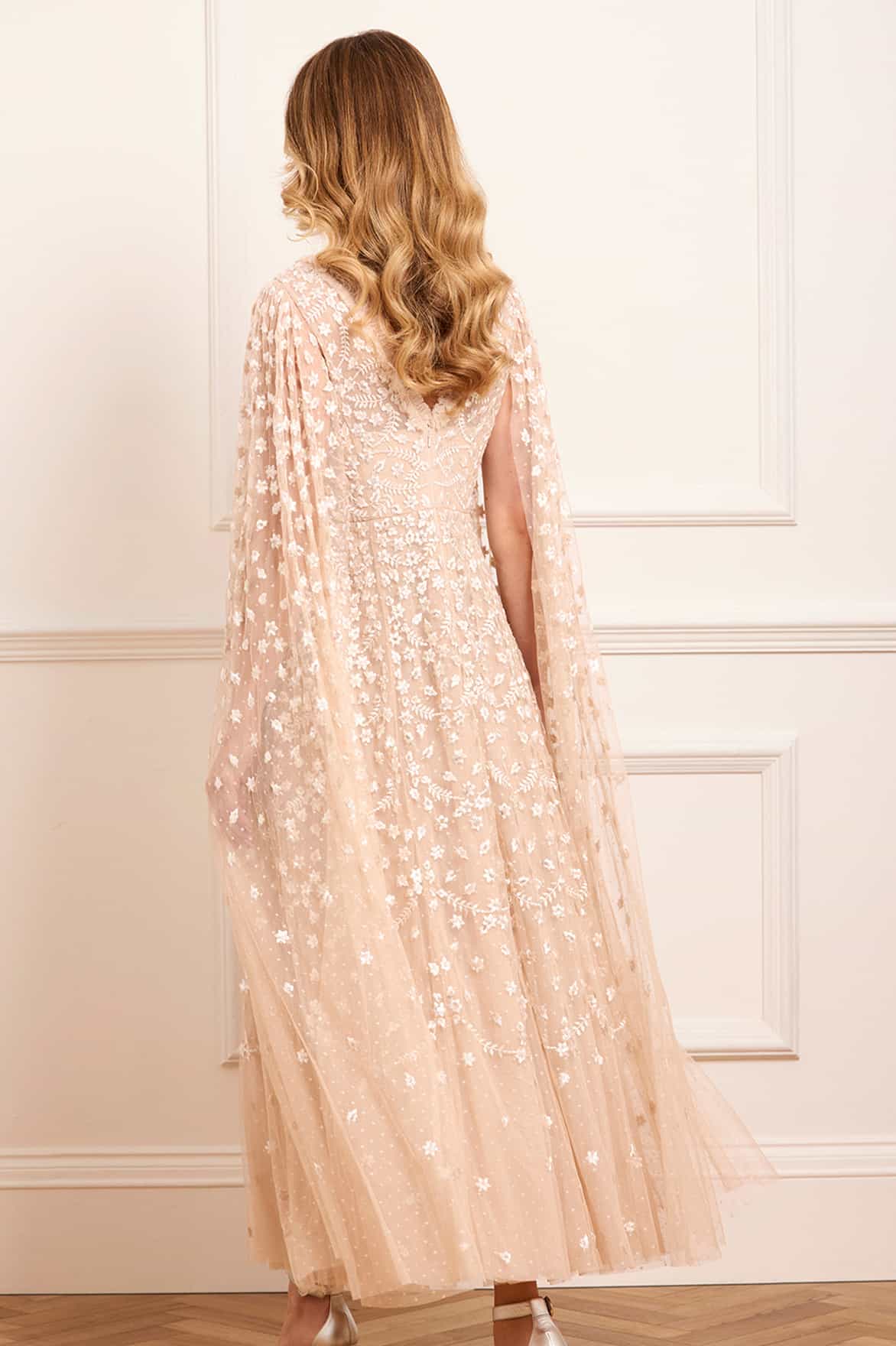 Clover Cape Sleeve Ankle Gown - Image 6