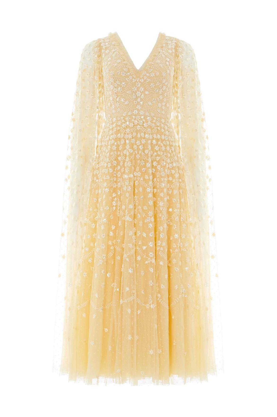 Clover Cape Sleeve Ankle Gown - Image 2