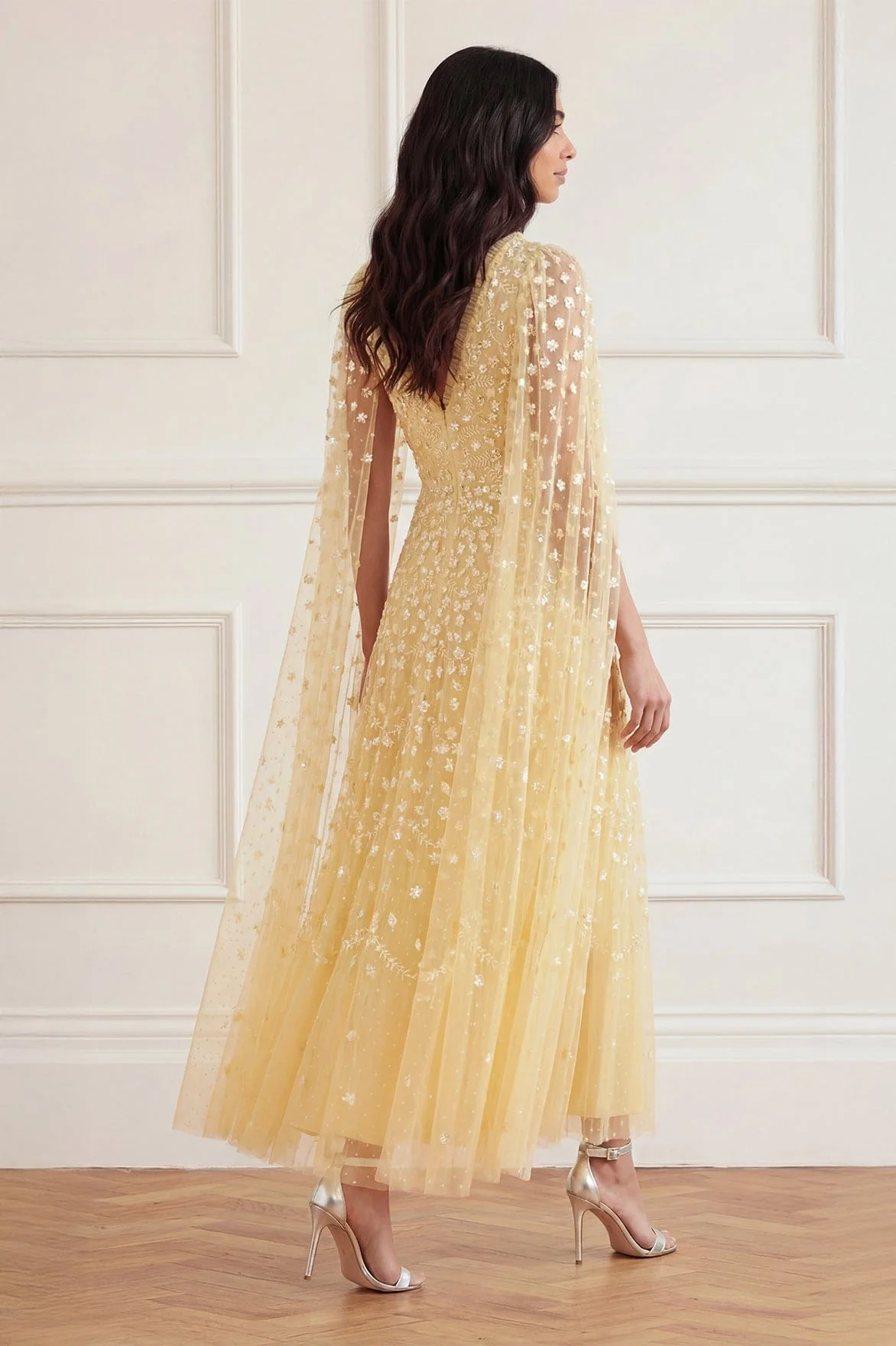 Clover Cape Sleeve Ankle Gown - Image 4