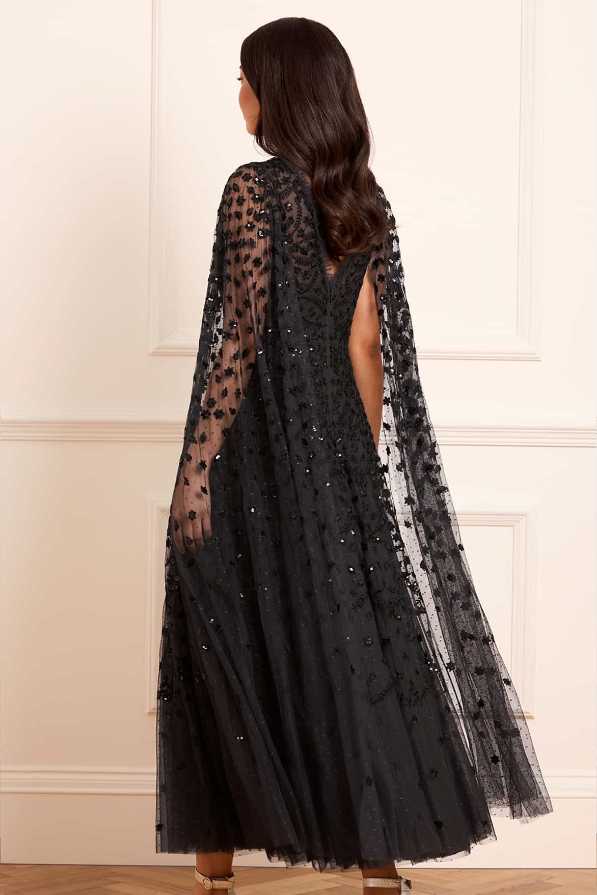Clover Cape Sleeve Ankle Gown - Image 5