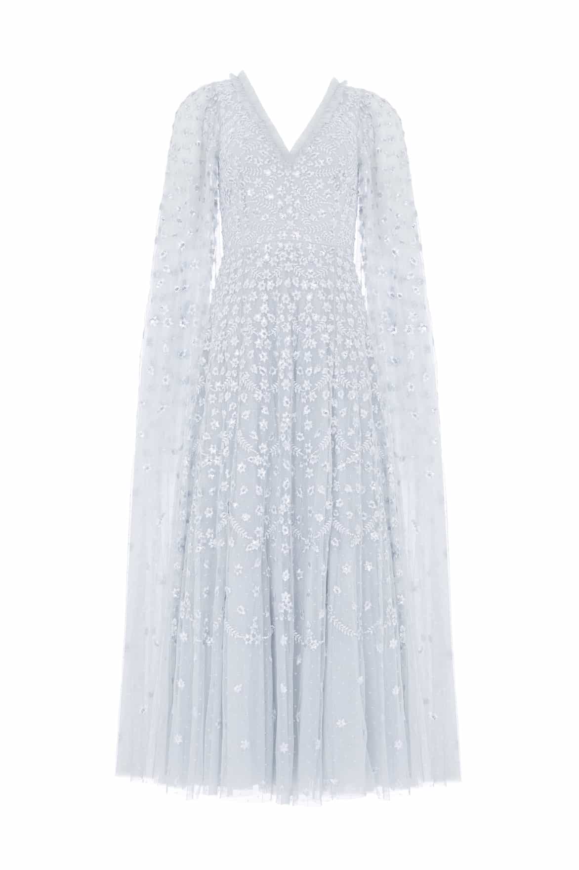 Clover Cape Sleeve Ankle Gown - Image 2