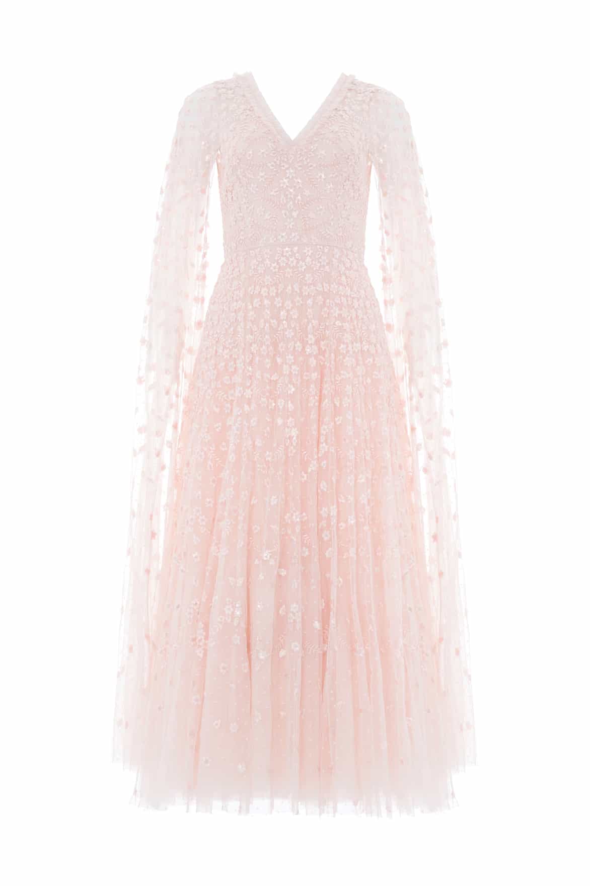 Clover Cape Sleeve Ankle Gown - Image 2