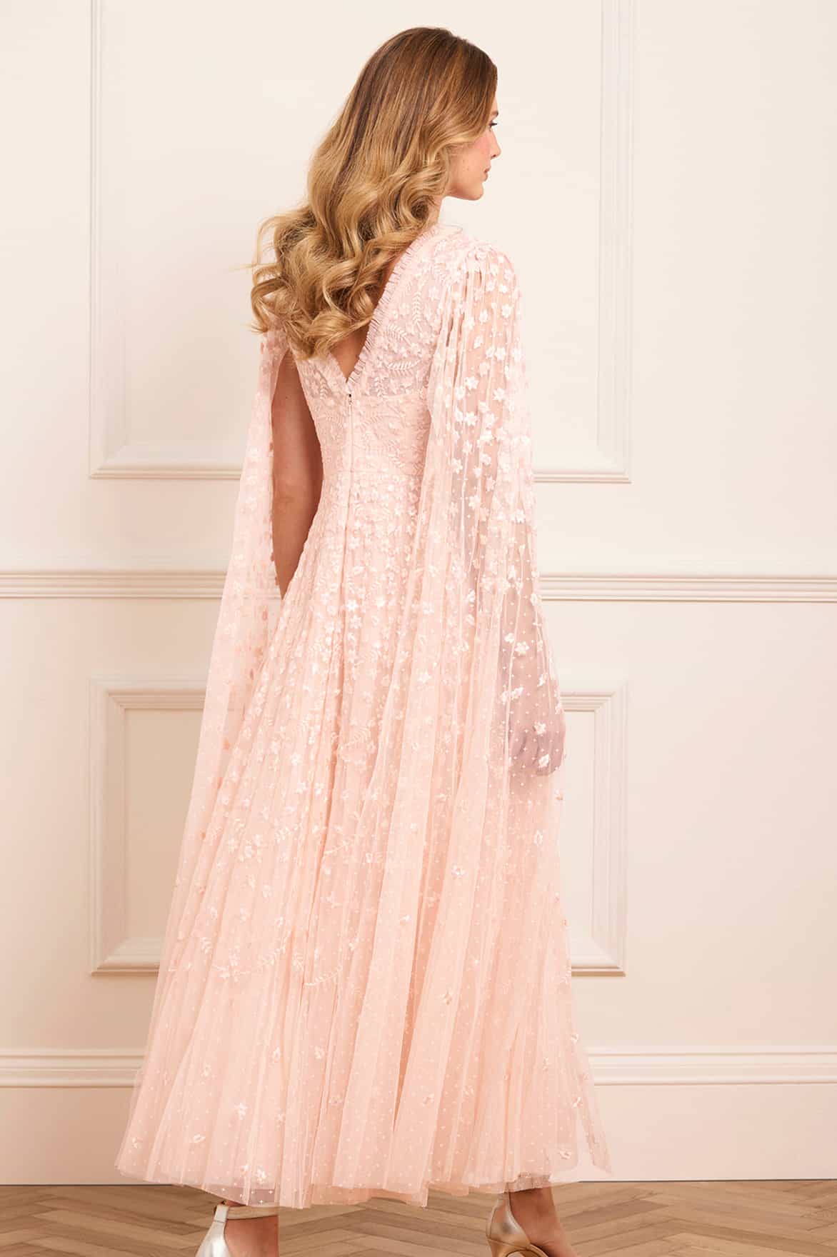 Clover Cape Sleeve Ankle Gown - Image 5