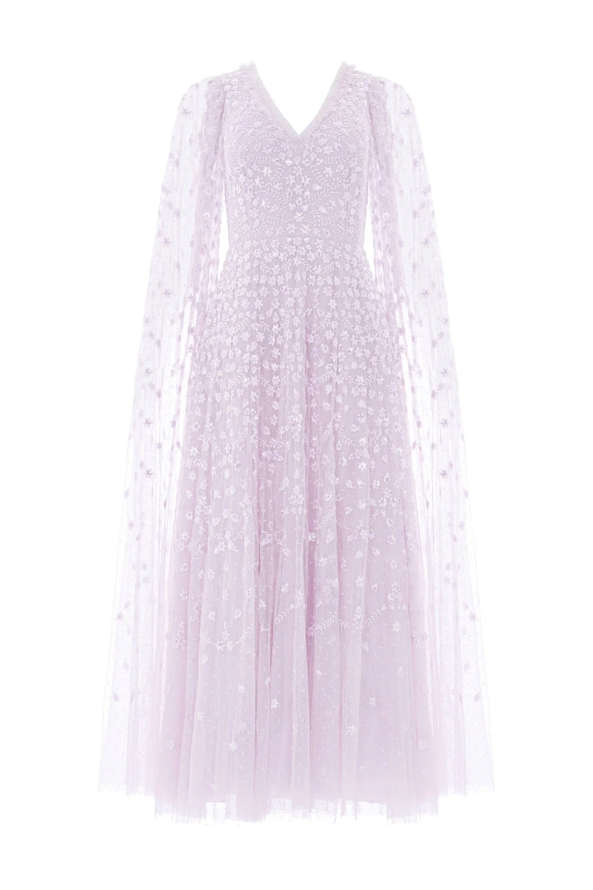 Clover Cape Sleeve Ankle Gown - Image 2
