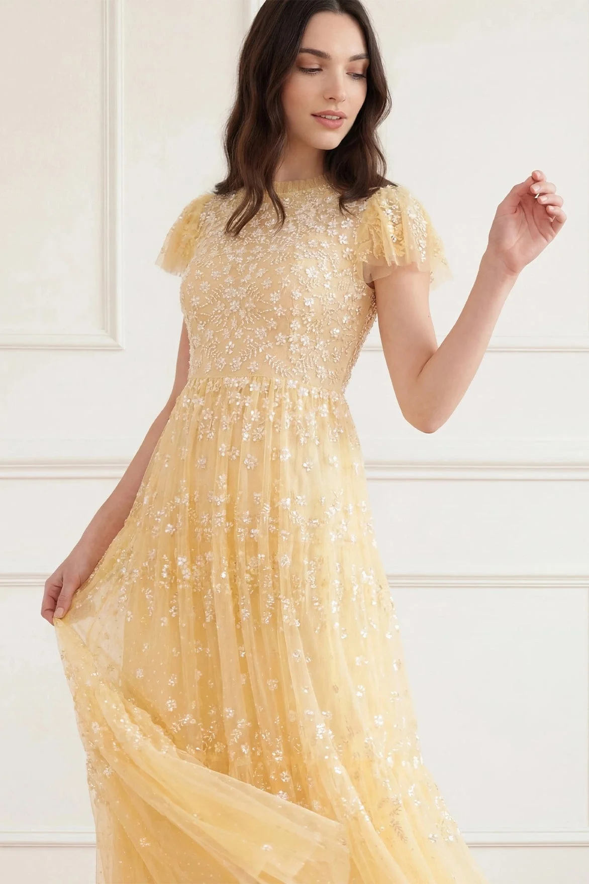 Clover Short Sleeve Ankle Gown - Image 3