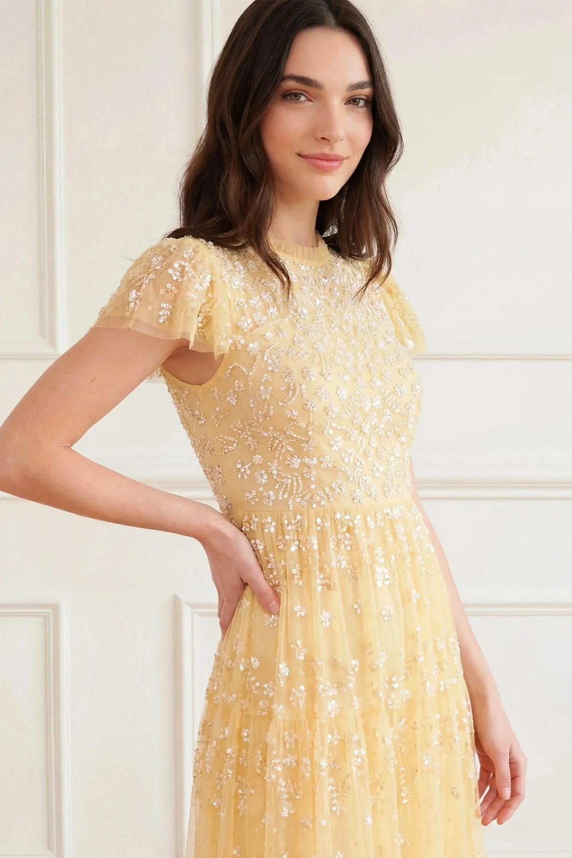 Clover Short Sleeve Ankle Gown - Image 4