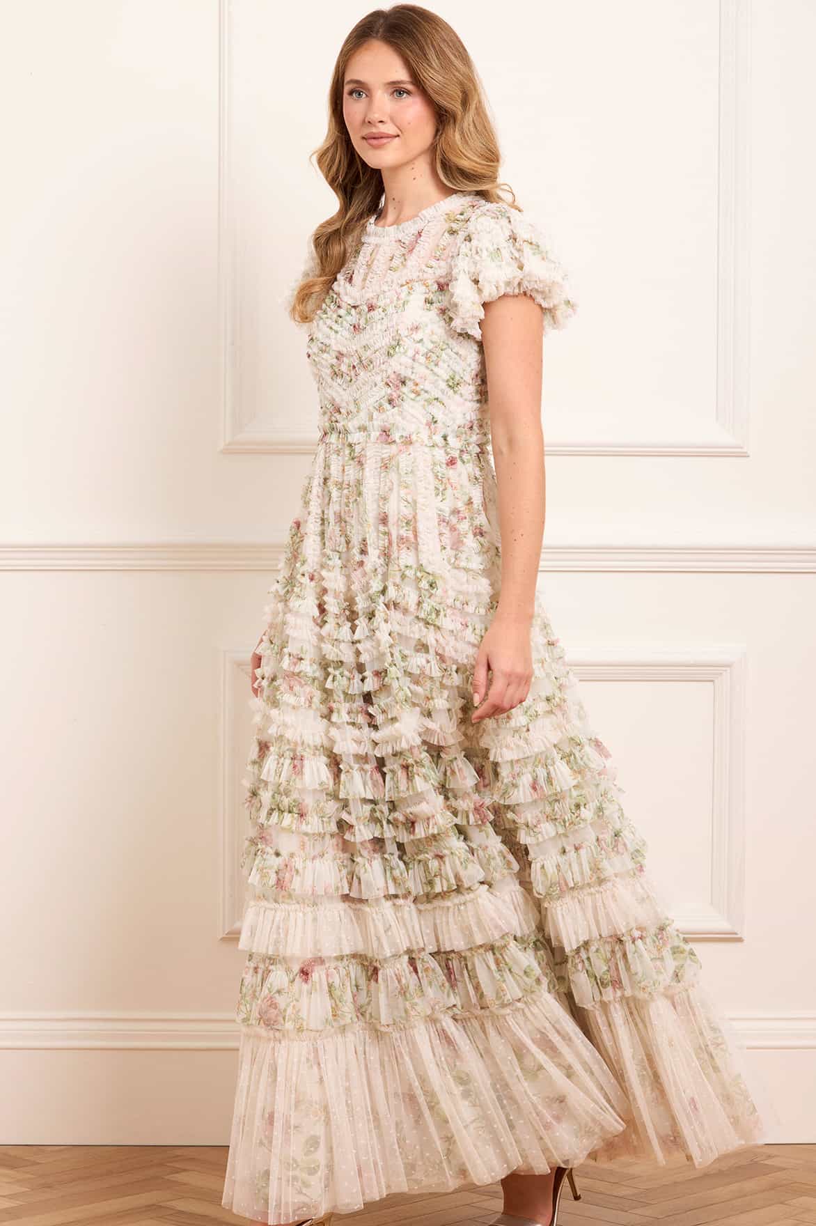 Colette's La Vie En Rose Round Neck Short Sleeve Gown - Image 2