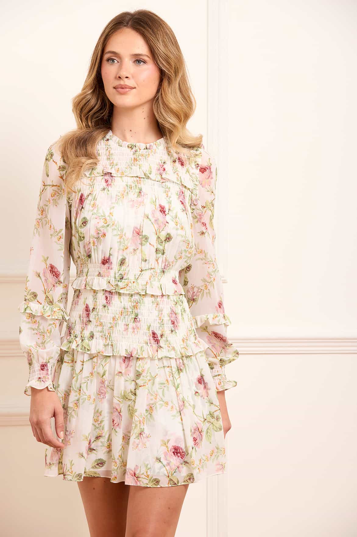 Colette's Rose Emilia Georgette Micro Mini Dress - Image 3