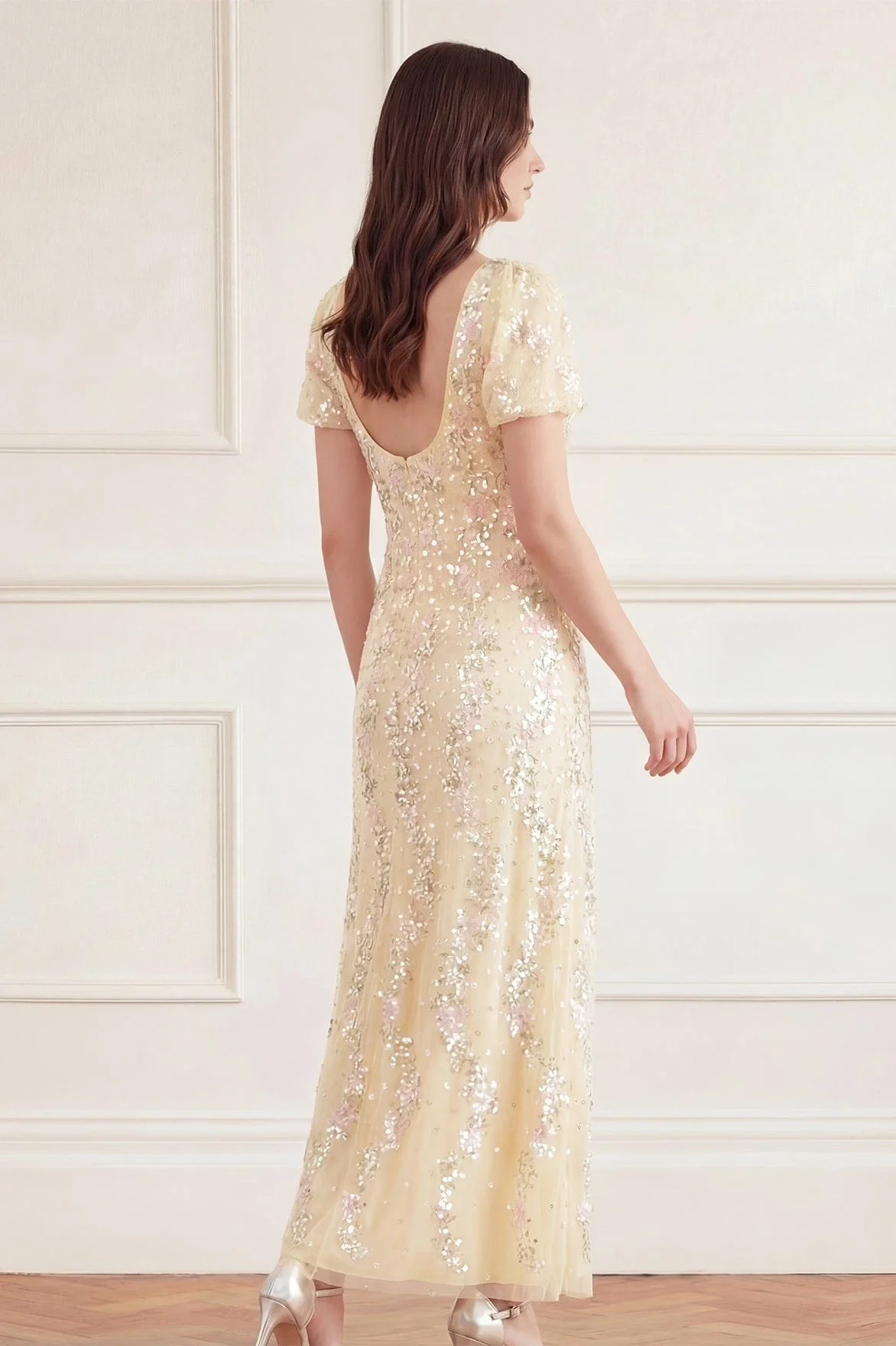 Confetti Puff Sleeve Ankle Gown - Image 5