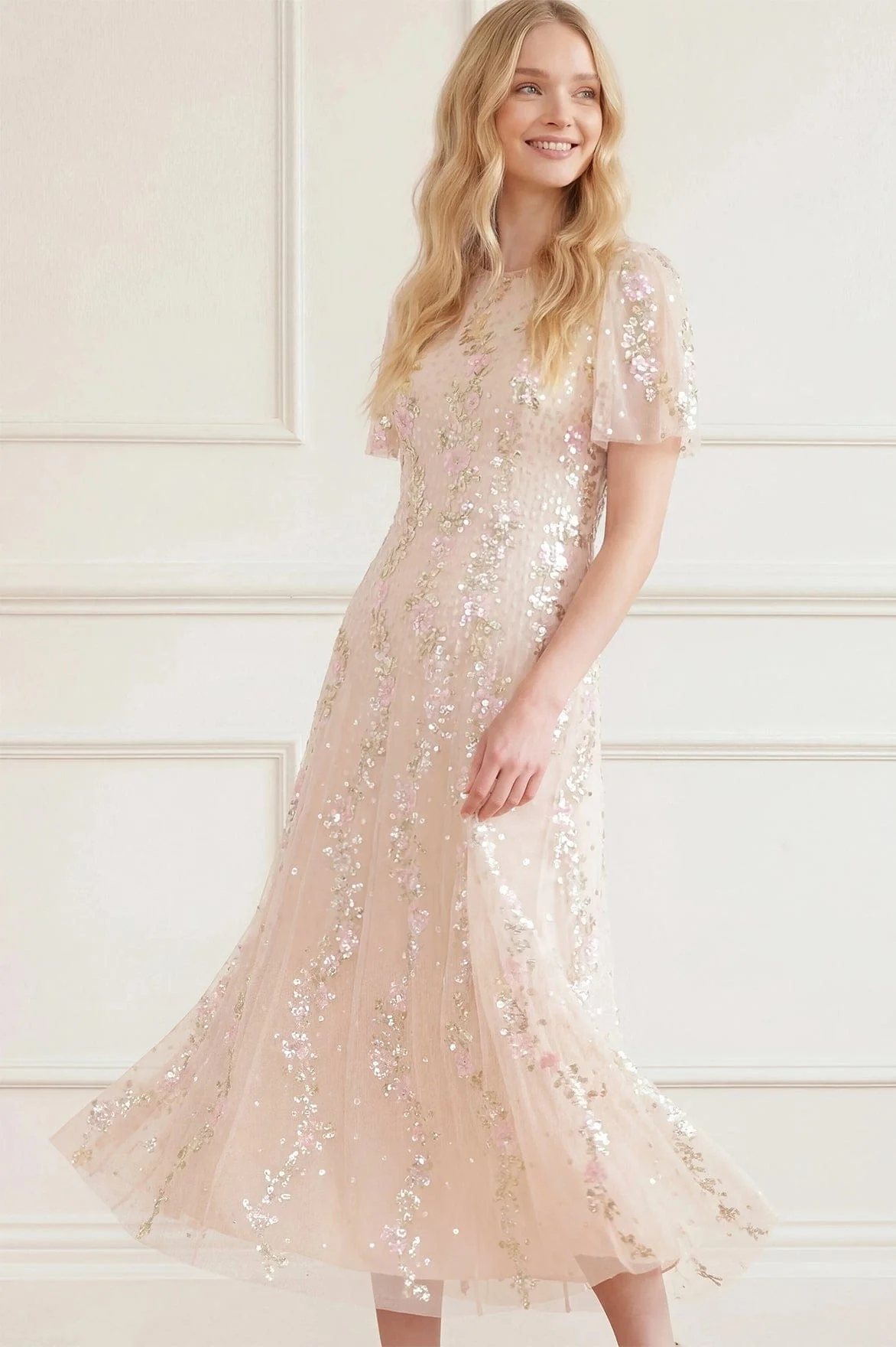 Confetti Round Neck Ankle Gown - Image 3