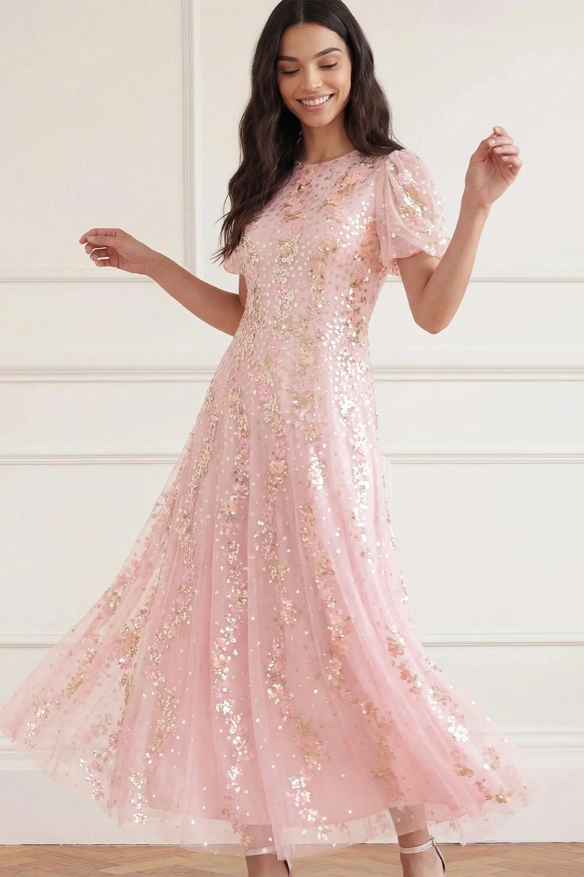 Confetti Round Neck Ankle Gown - Image 3
