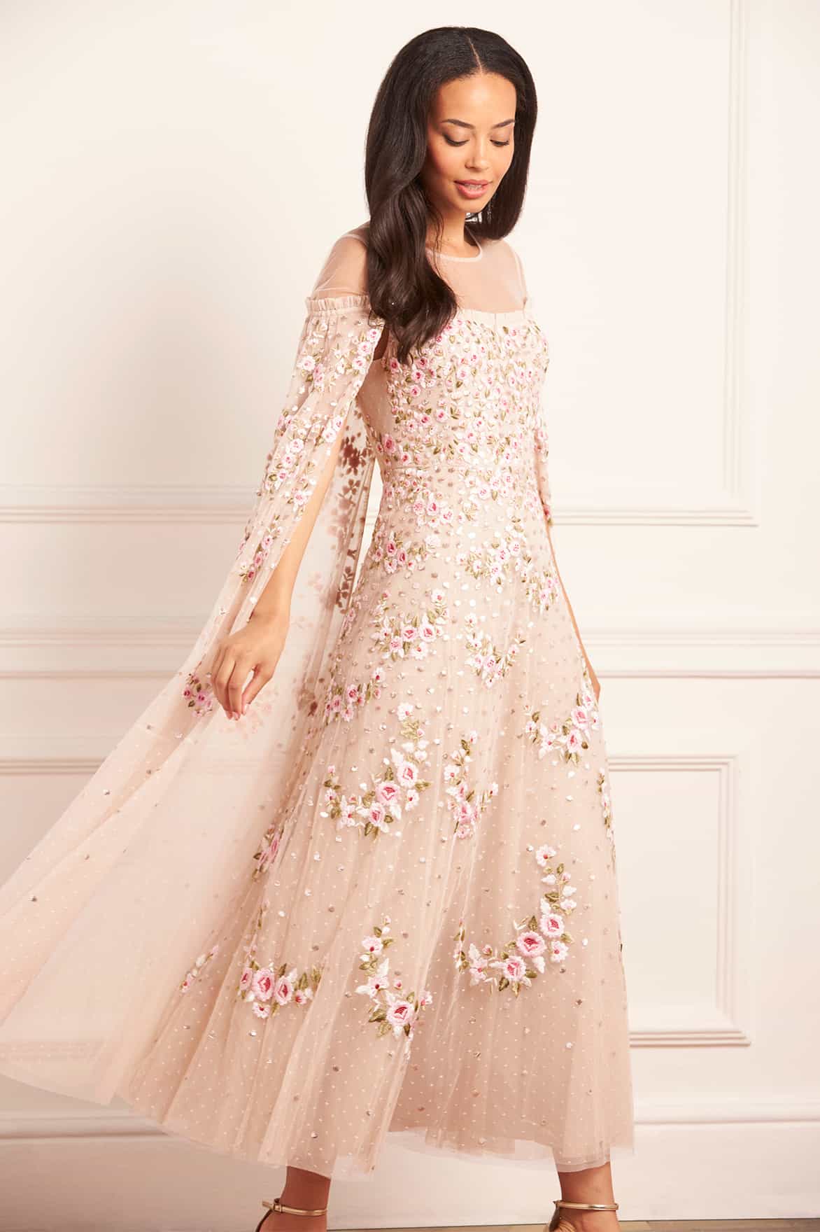Crescent Roses Cape Ankle Gown - Image 3