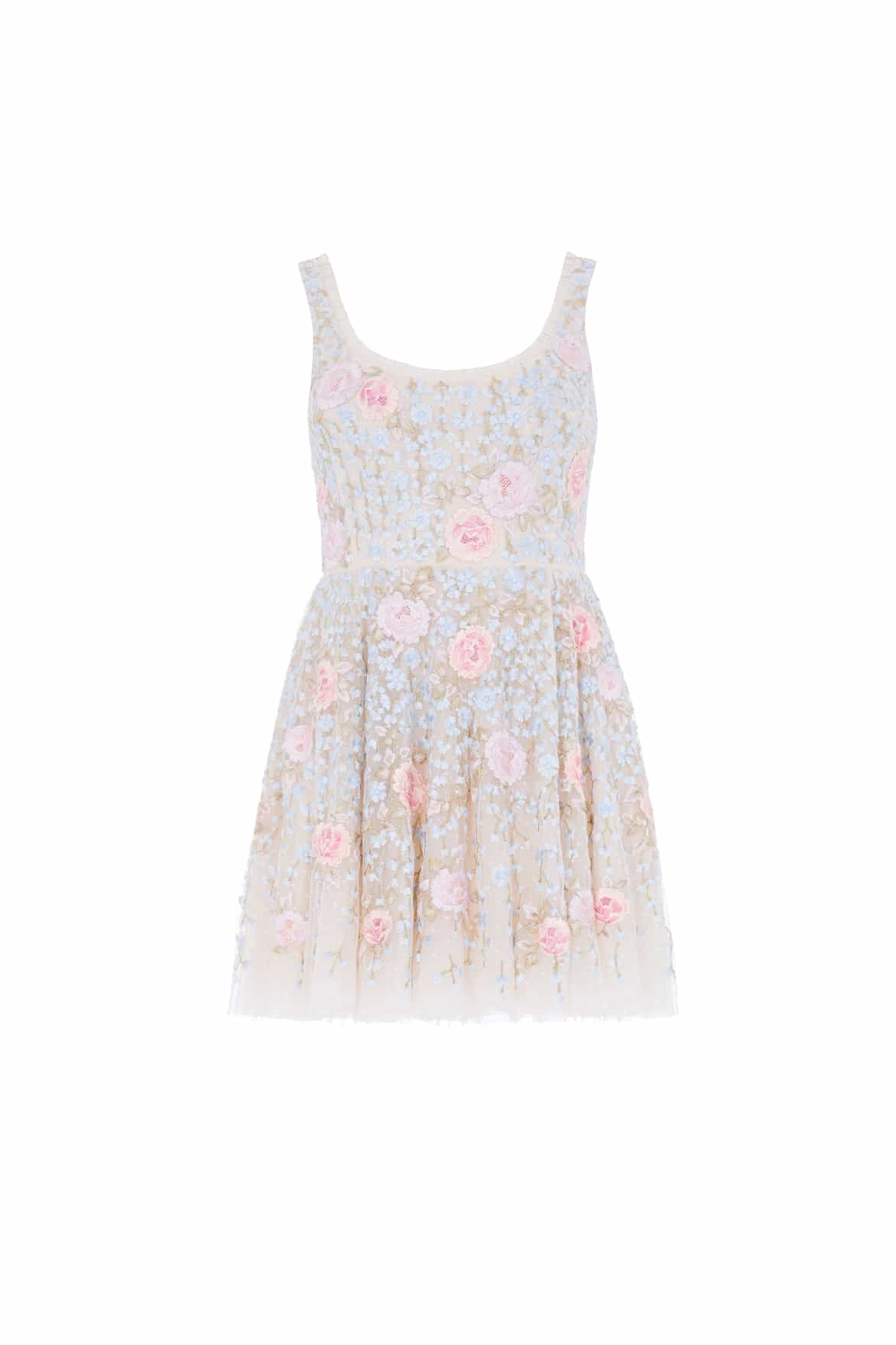Cressida Embroidery Scoop Neck Micro Mini Dress - Image 3