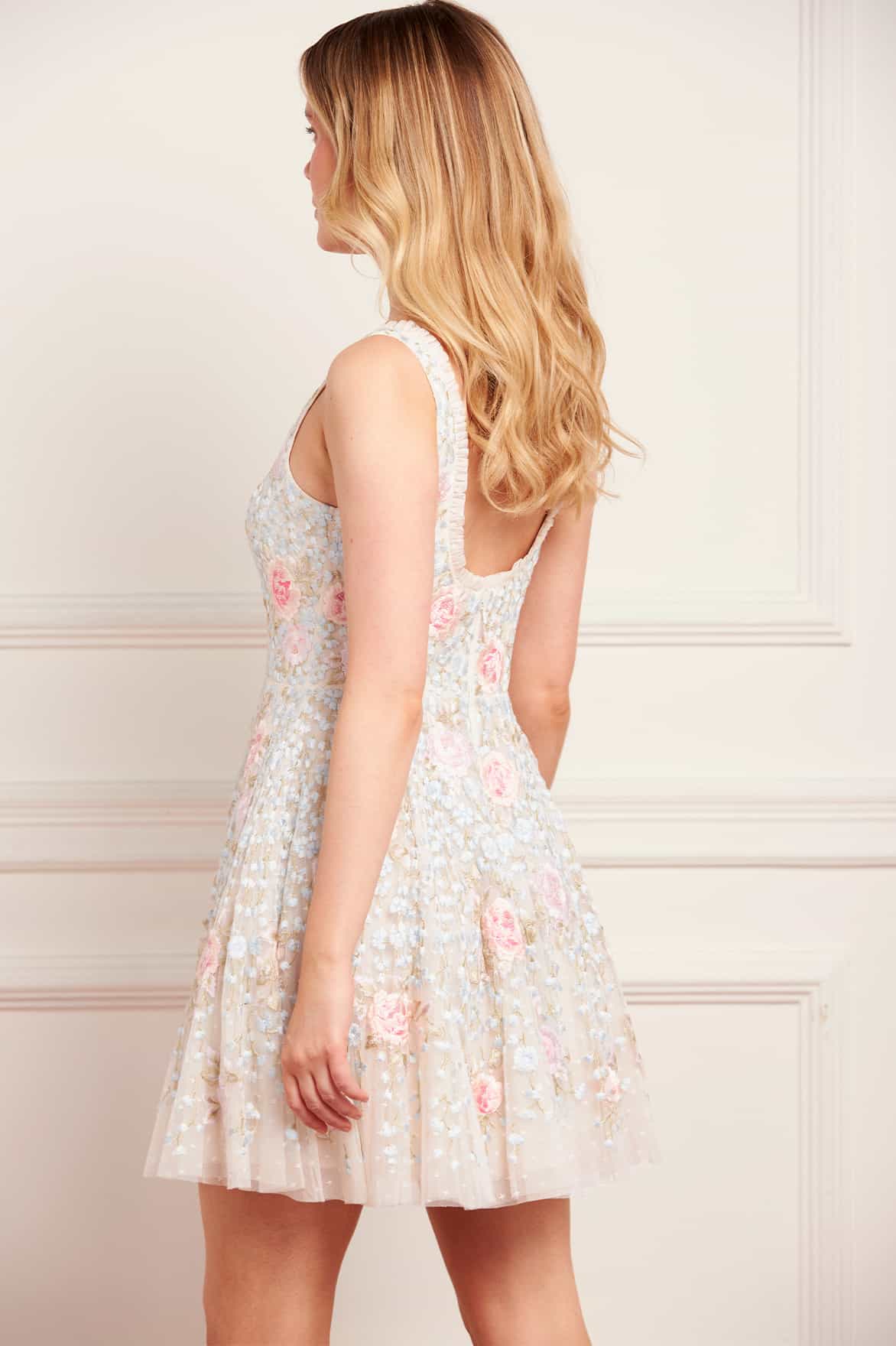Cressida Embroidery Scoop Neck Micro Mini Dress - Image 7