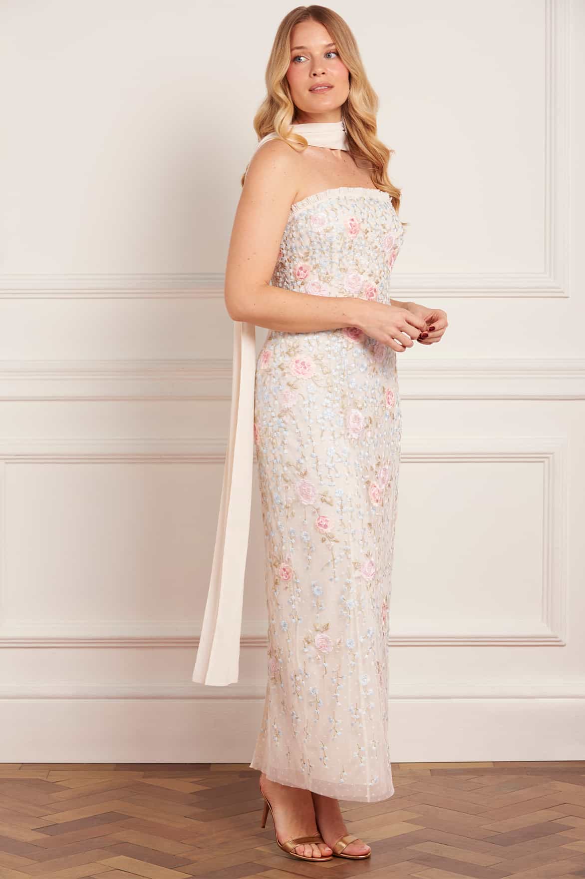 Cressida Embroidery Strapless Ankle Gown - Image 2