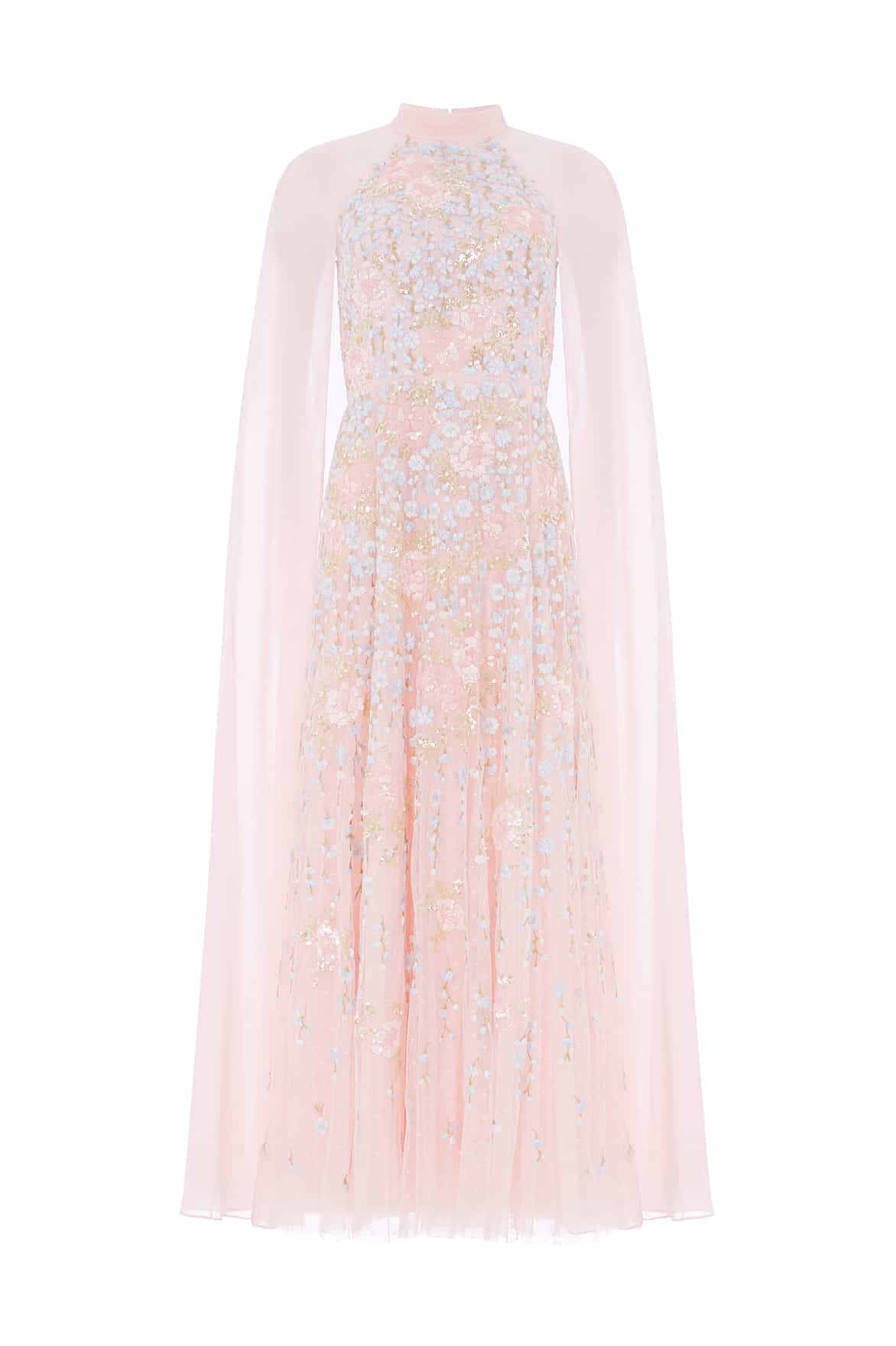 Cressida Floral Cape Ankle Gown - Image 3