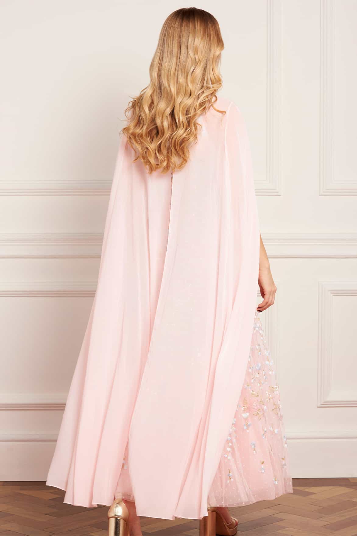 Cressida Floral Cape Ankle Gown - Image 6