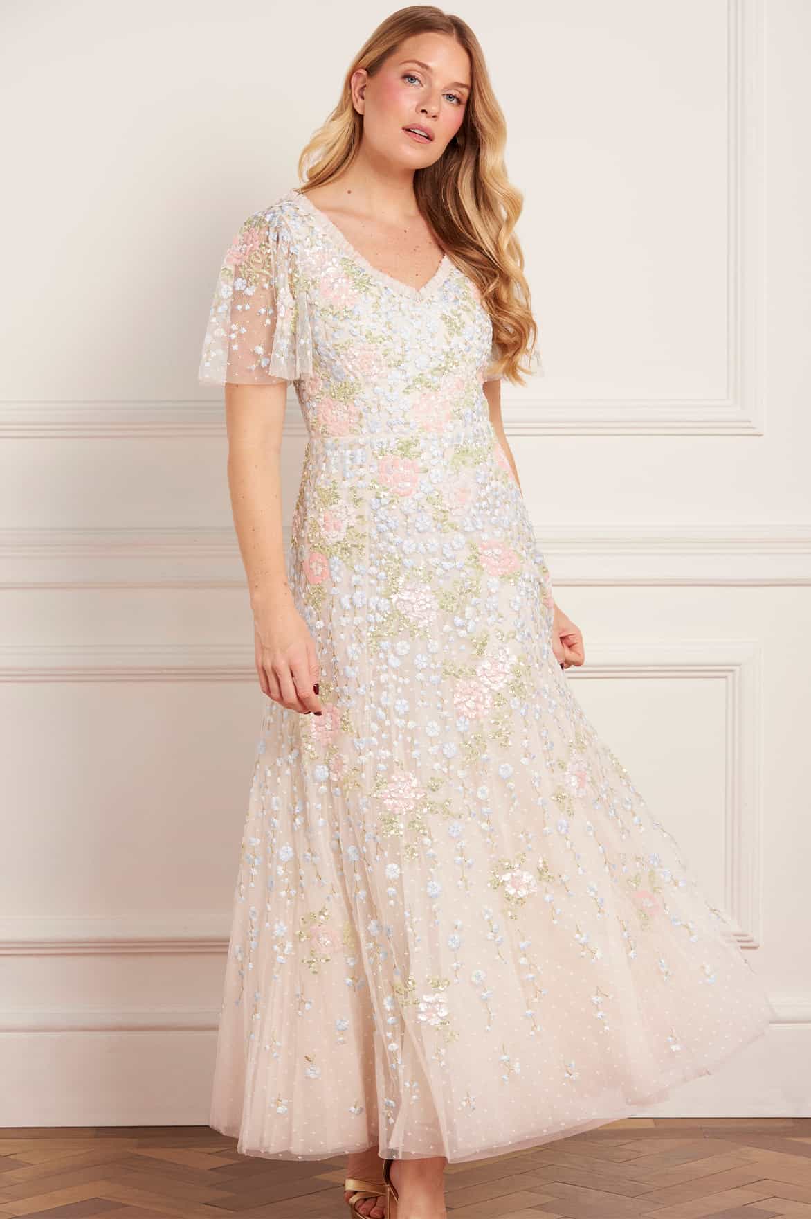 Cressida Floral Short Sleeve Ankle Gown - Image 2