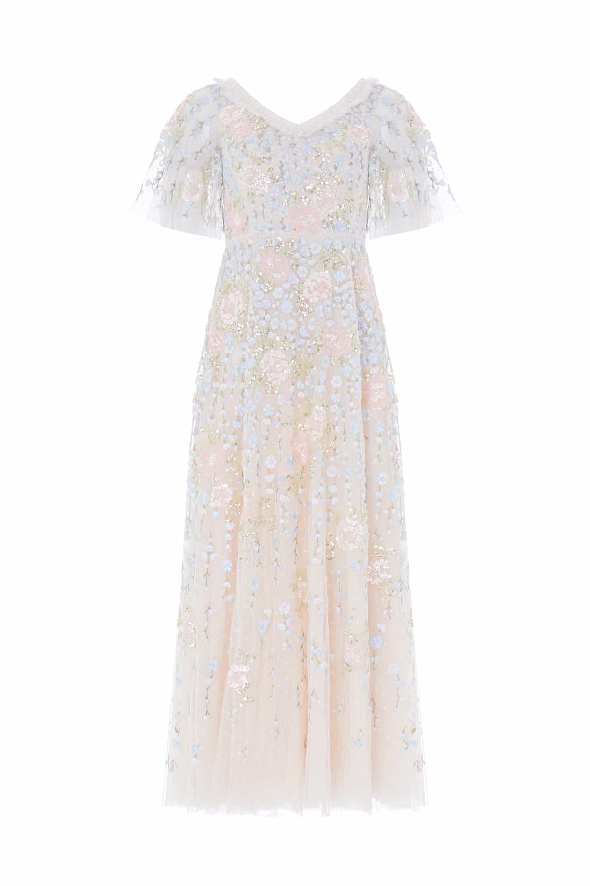 Cressida Floral Short Sleeve Ankle Gown - Image 3