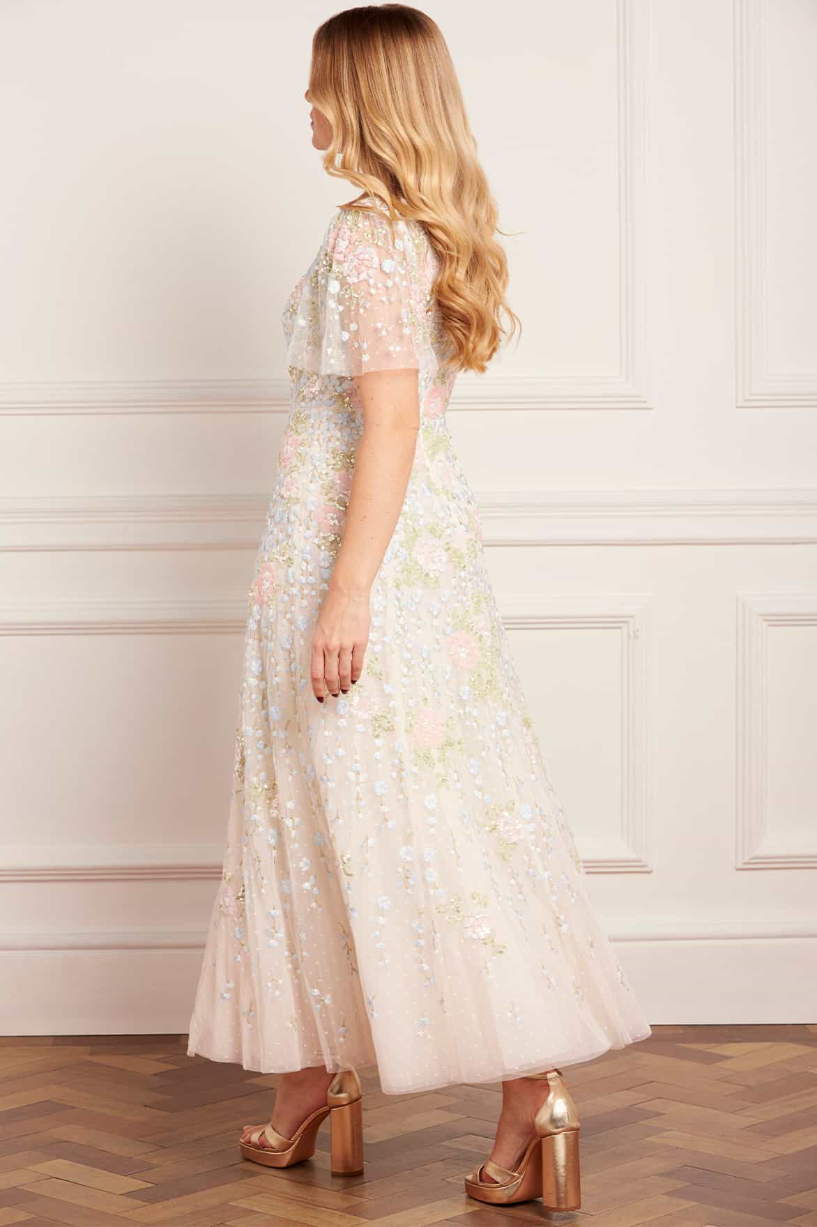 Cressida Floral Short Sleeve Ankle Gown - Image 5