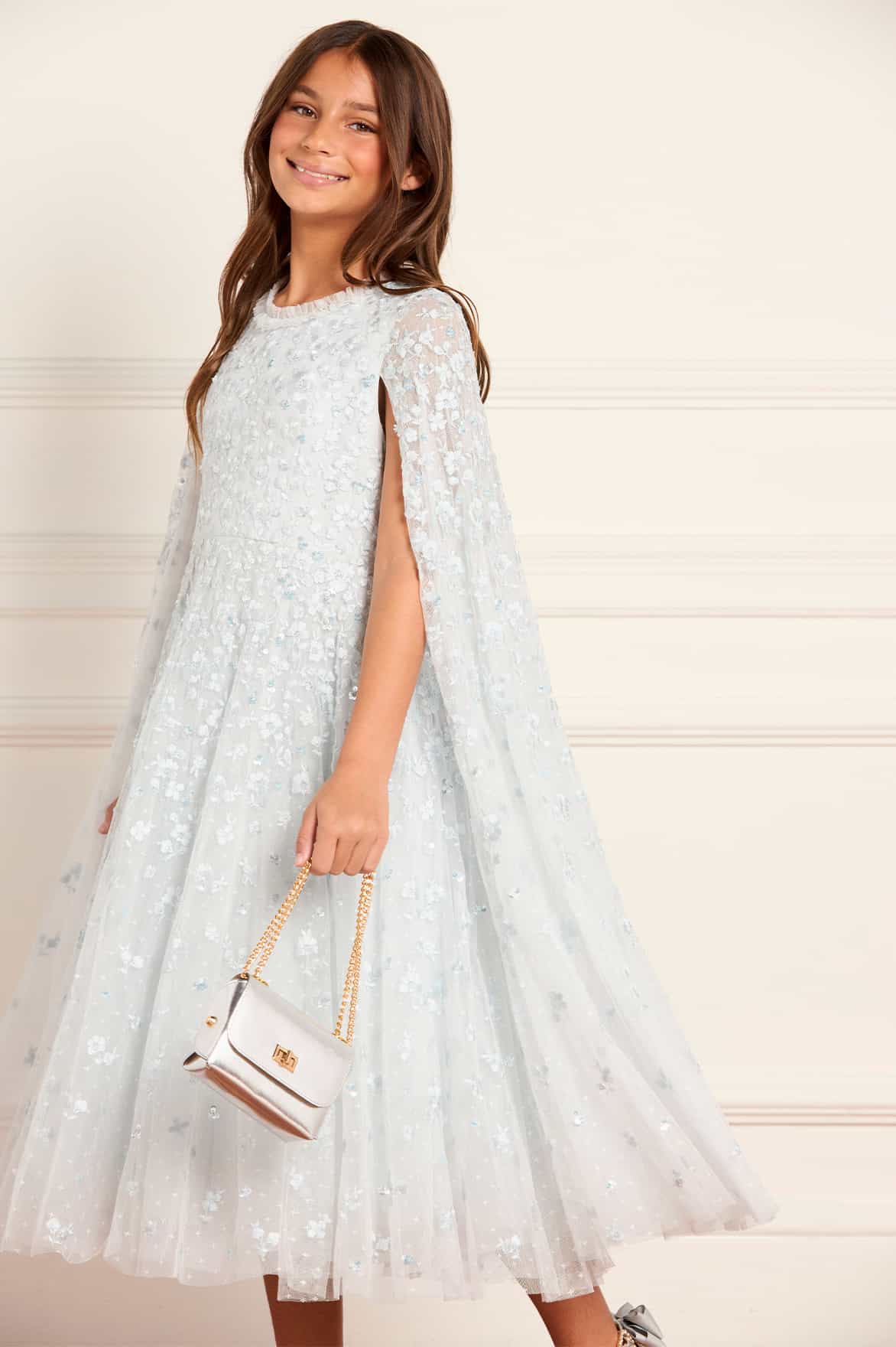Dahlia Clover Cape Kids Dress - Image 3