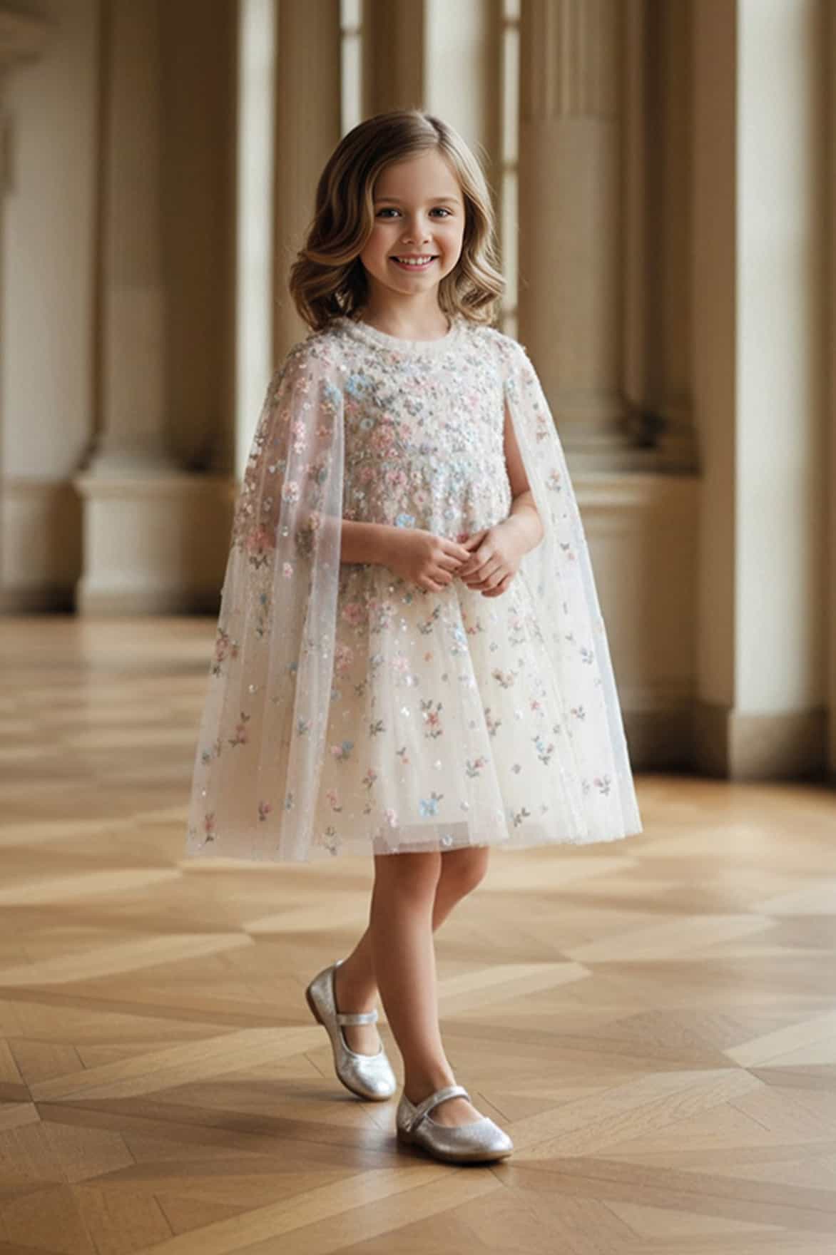 Dahlia Ditsy Cape Kids Dress