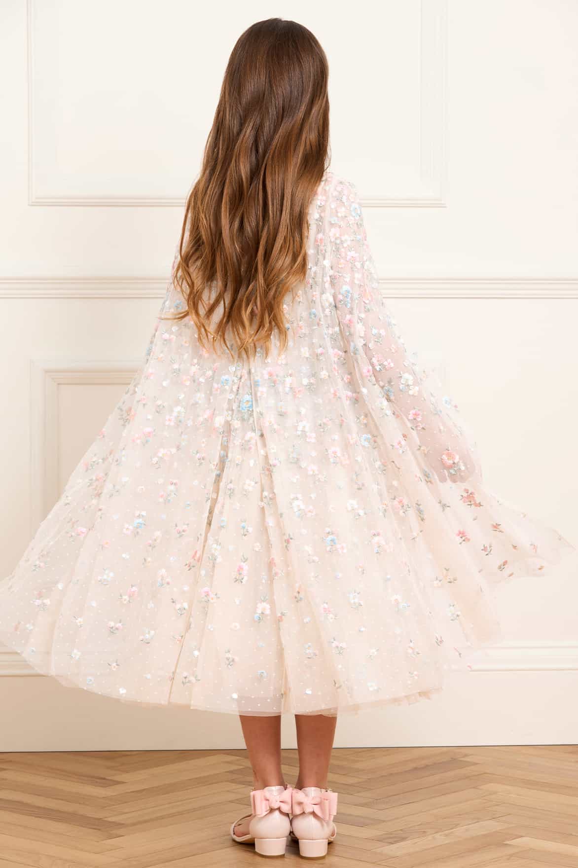 Dahlia Ditsy Cape Kids Dress - Image 4