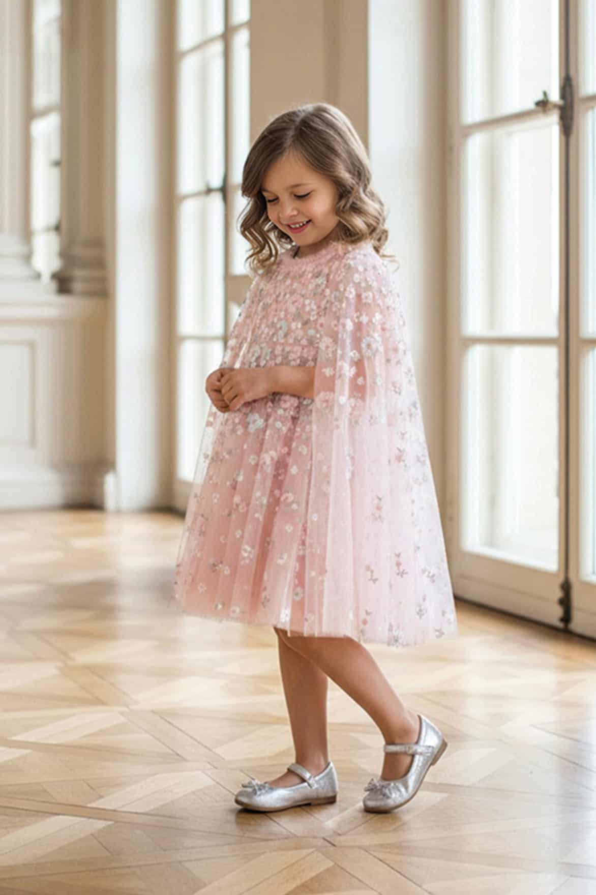 Dahlia Ditsy Cape Kids Dress