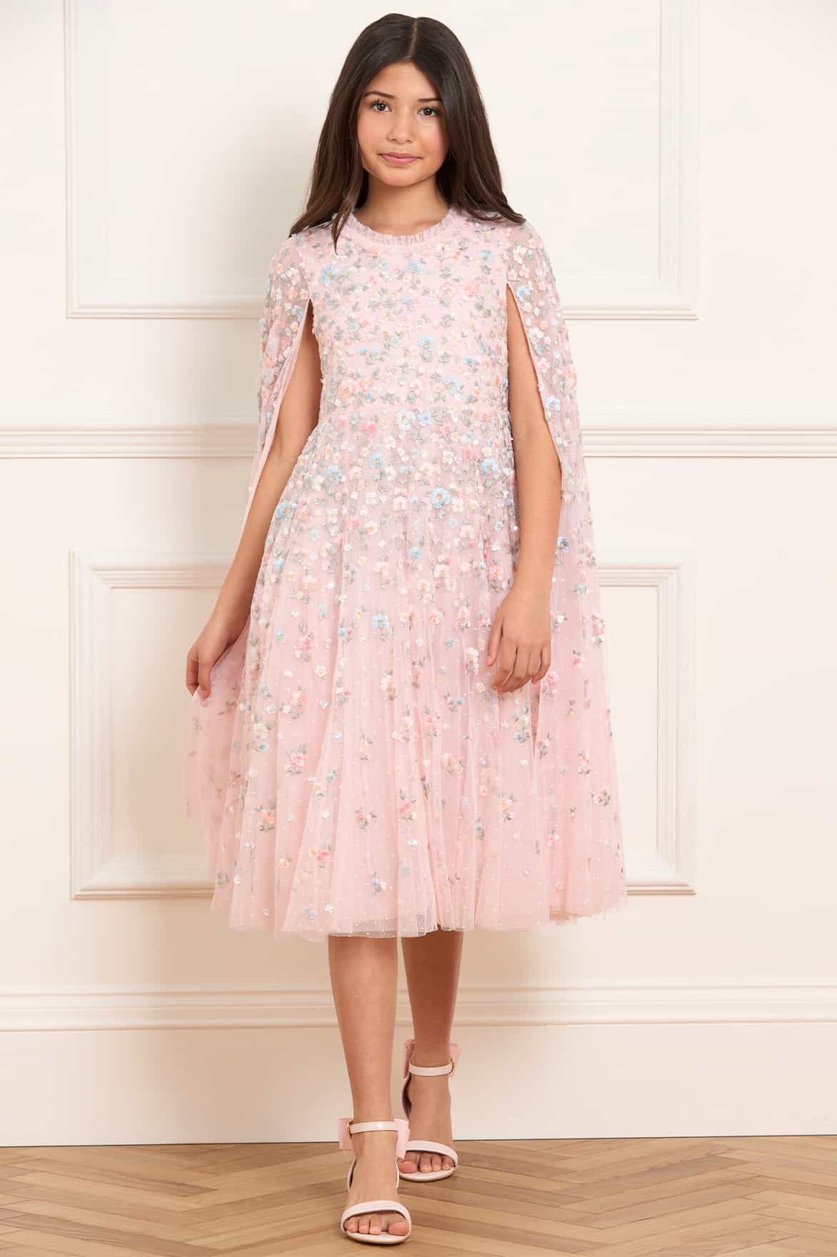 Dahlia Ditsy Cape Kids Dress - Image 2