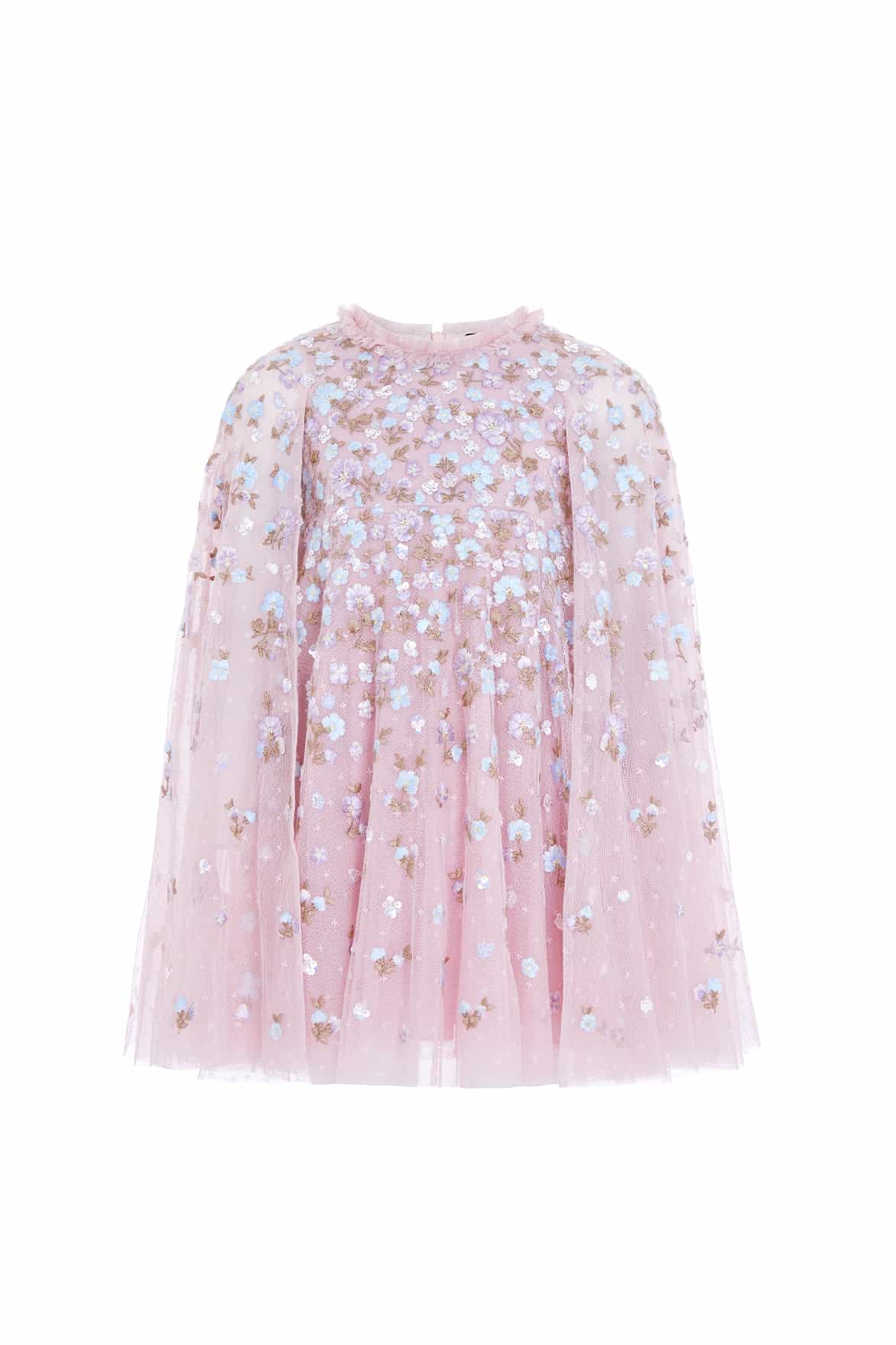 Dahlia Ditsy Cape Kids Dress - Image 3