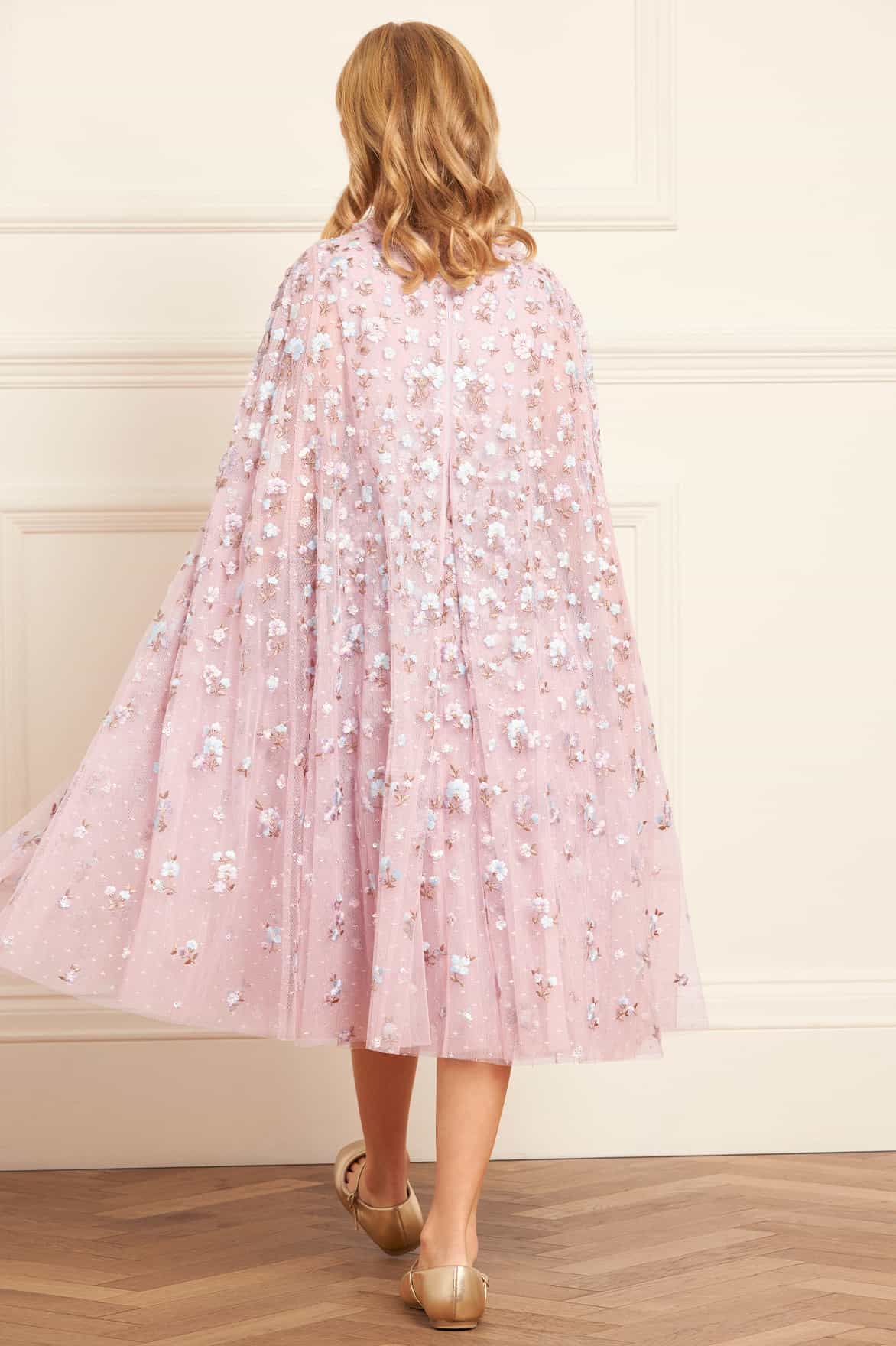 Dahlia Ditsy Cape Kids Dress - Image 5